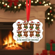 Funny Cow Christmas Ornament: In the Mooood for Christmas Personalized Highland Cattle Holiday Decor