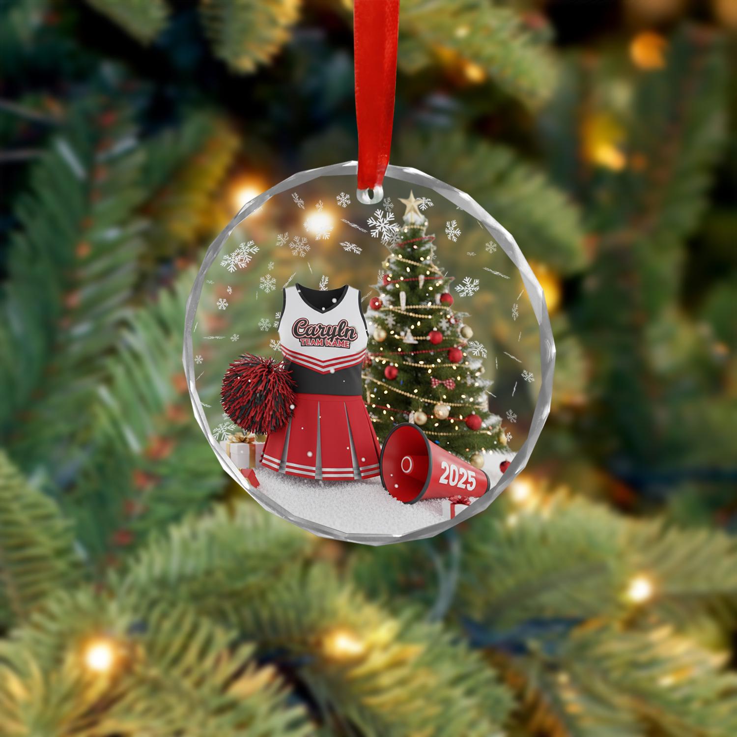 Custom Cheerleader Ornament – Personalized Team Uniform Glass image 4