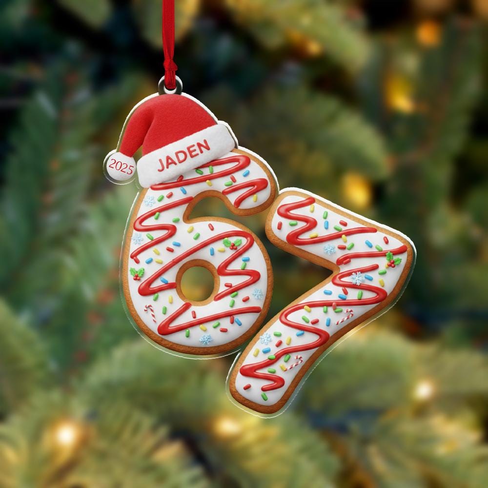 Funny 67 Ornament – Personalized Cookie Christmas Keepsake image 4