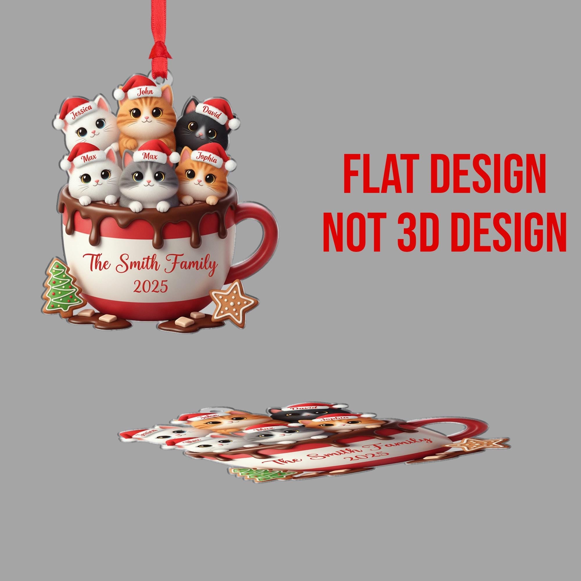 Custom Personalized Christmas Ornament: Cat Name Ornaments image 3