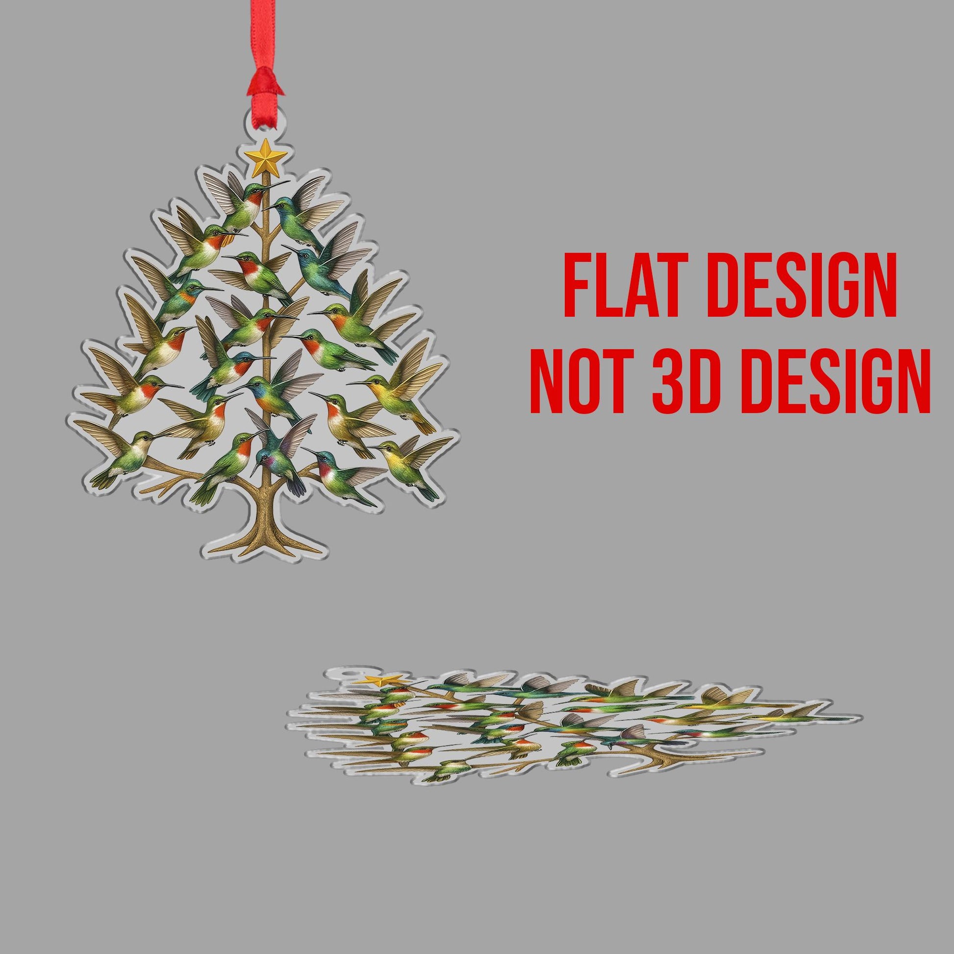 Personalized Hummingbird Christmas Ornament – Bird Tree Acrylic Holiday Keepsake
