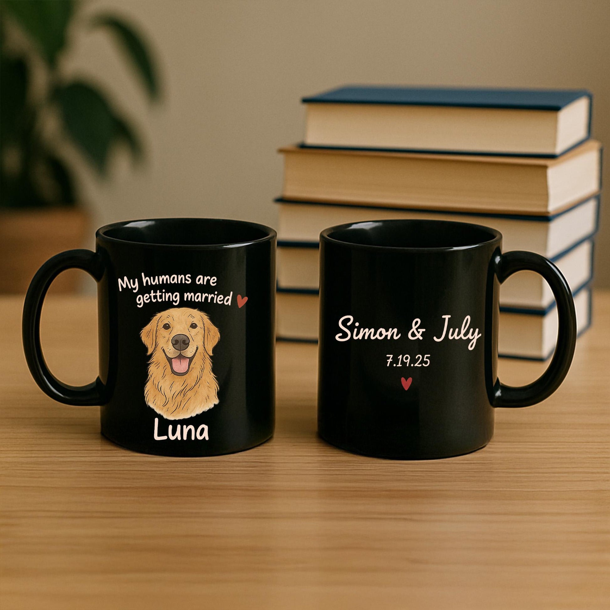 Custom Pet Wedding Announcement Coffee Mug: Engagement Gift