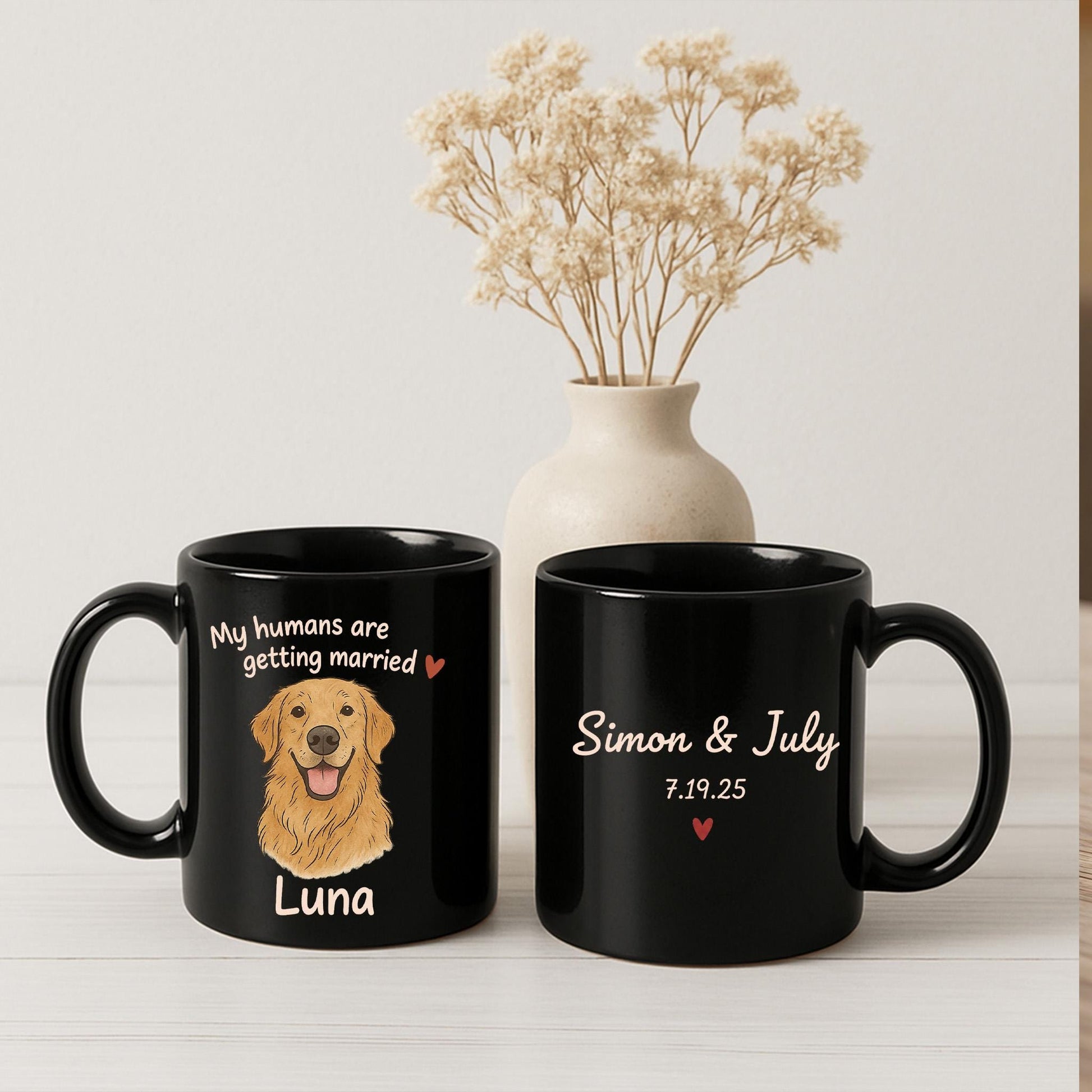 Custom Pet Wedding Announcement Coffee Mug: Engagement Gift