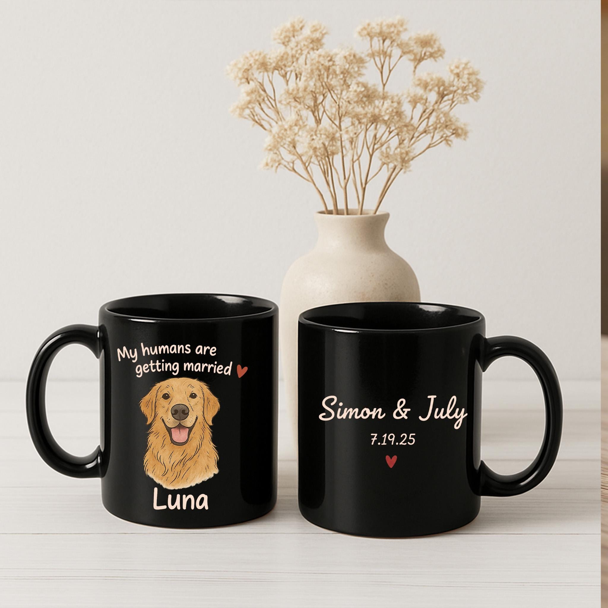 Custom Pet Wedding Announcement Coffee Mug: Engagement Gift