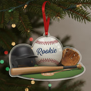 Custom Baseball Ornament: Rookie Year Gift, Sports Ornament