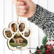 Personalized Pet Memorial Ornament – Custom 2-Layer Wood Paw Print Decoration with Photos and Name