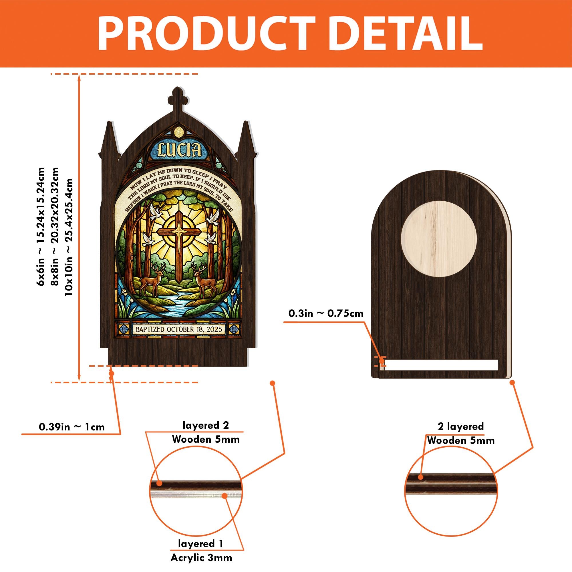 Personalized Baptism Candle Holder: Stained Glass Suncatcher Decor