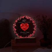 Custom LED Anniversary Night Light - 40th Wedding Anniversary Gift image 1