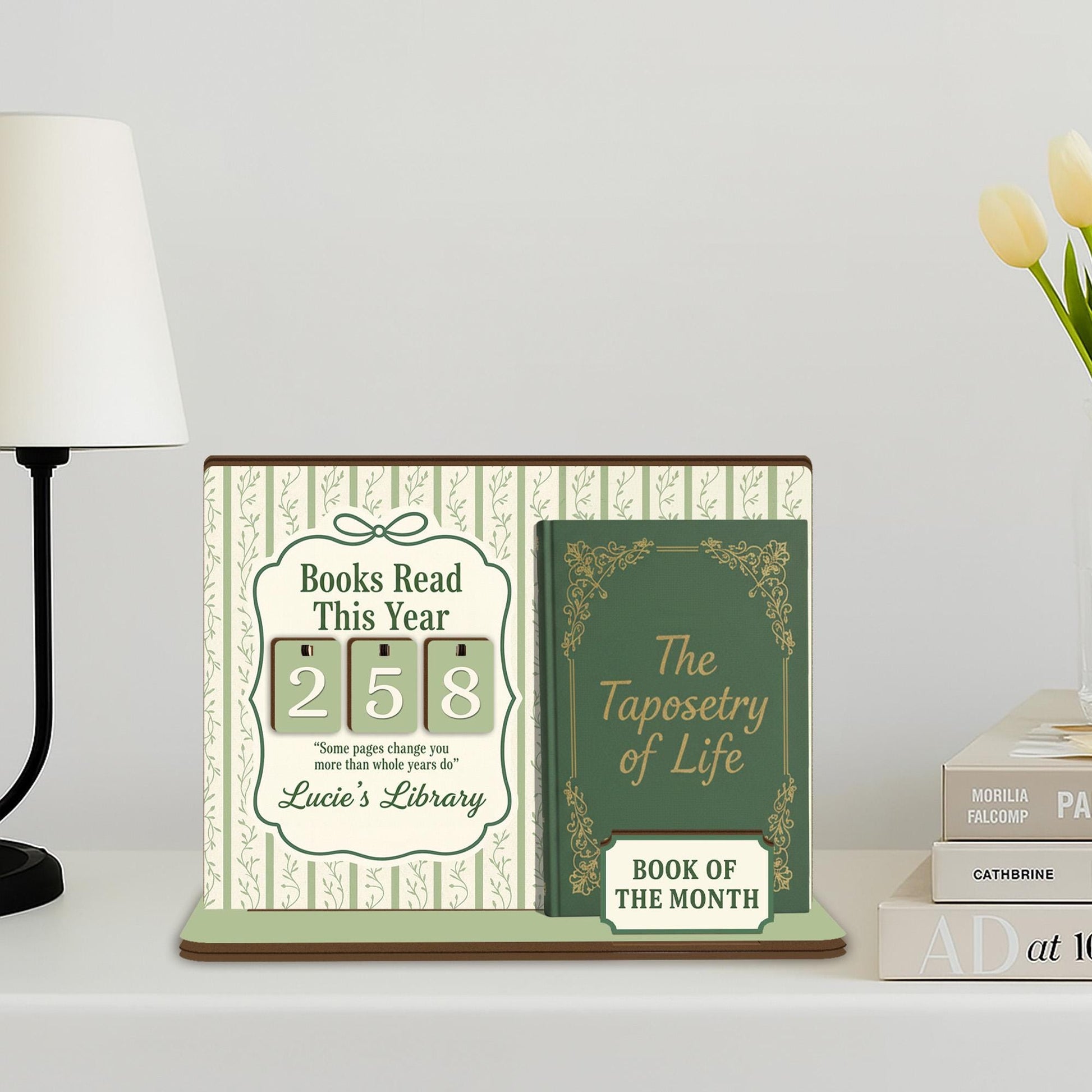 Custom Book Tracker Holder - Personalized Reading Log, Book Club Decor for Reader image 6