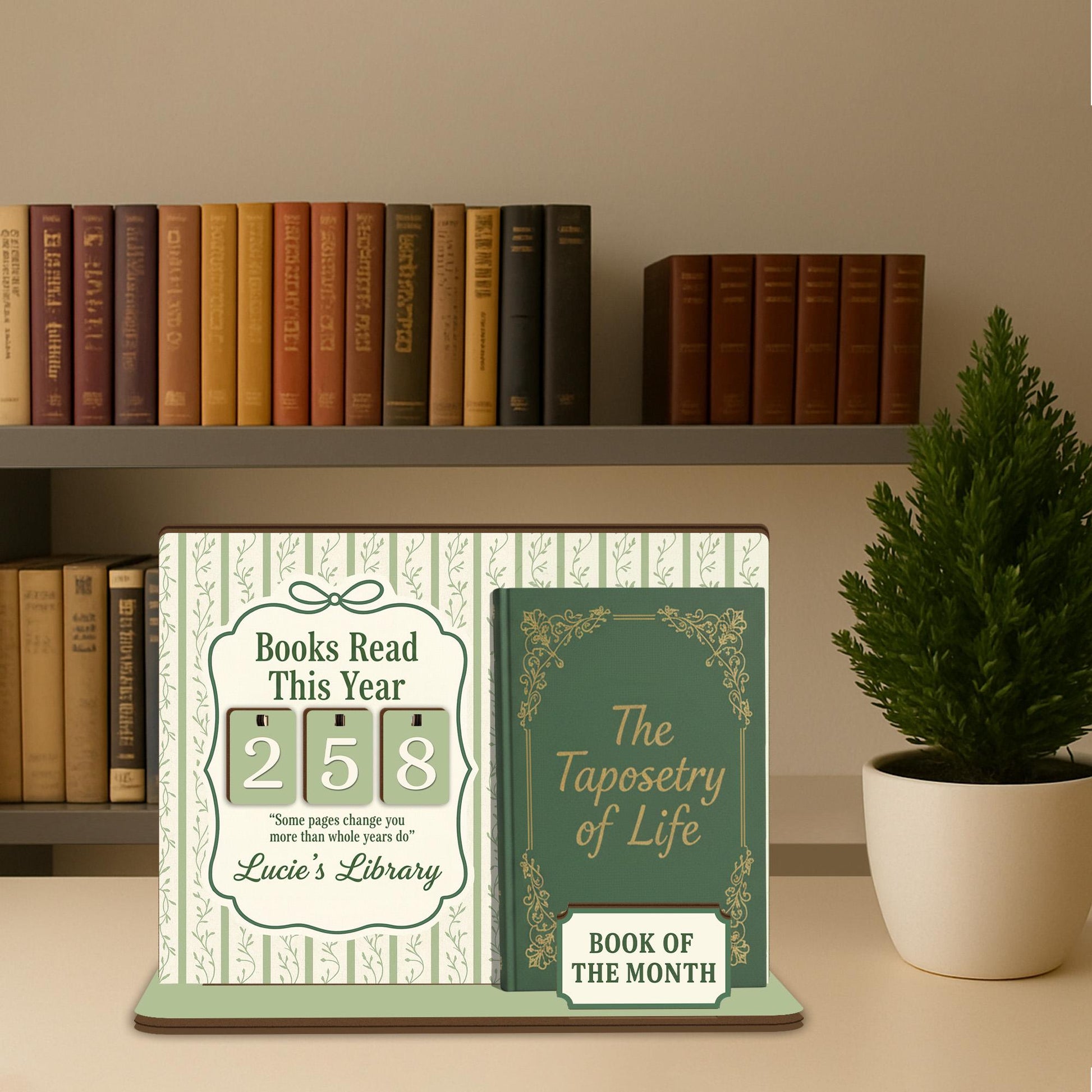 Custom Book Tracker Holder - Personalized Reading Log, Book Club Decor for Reader image 3