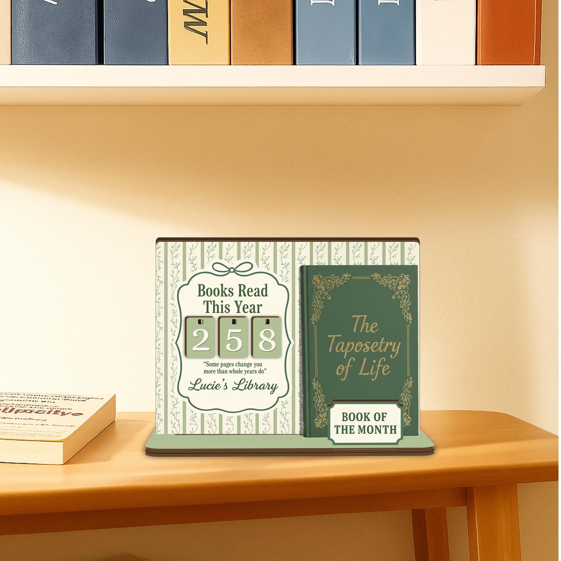 Custom Book Tracker Holder - Personalized Reading Log, Book Club Decor for Reader image 5