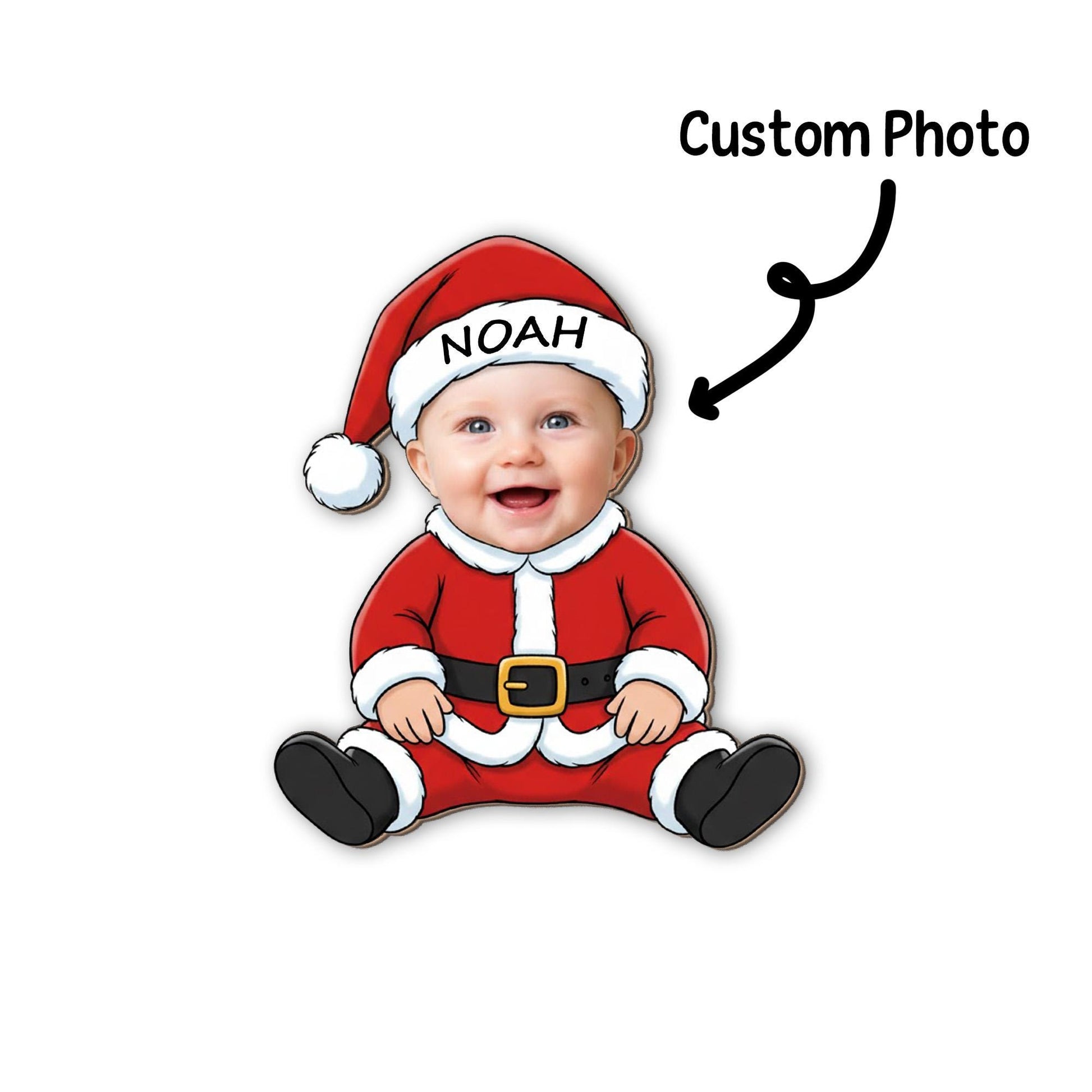 Custom Santa Baby Photo Magnet - Christmas Fridge Decor Gift image 4