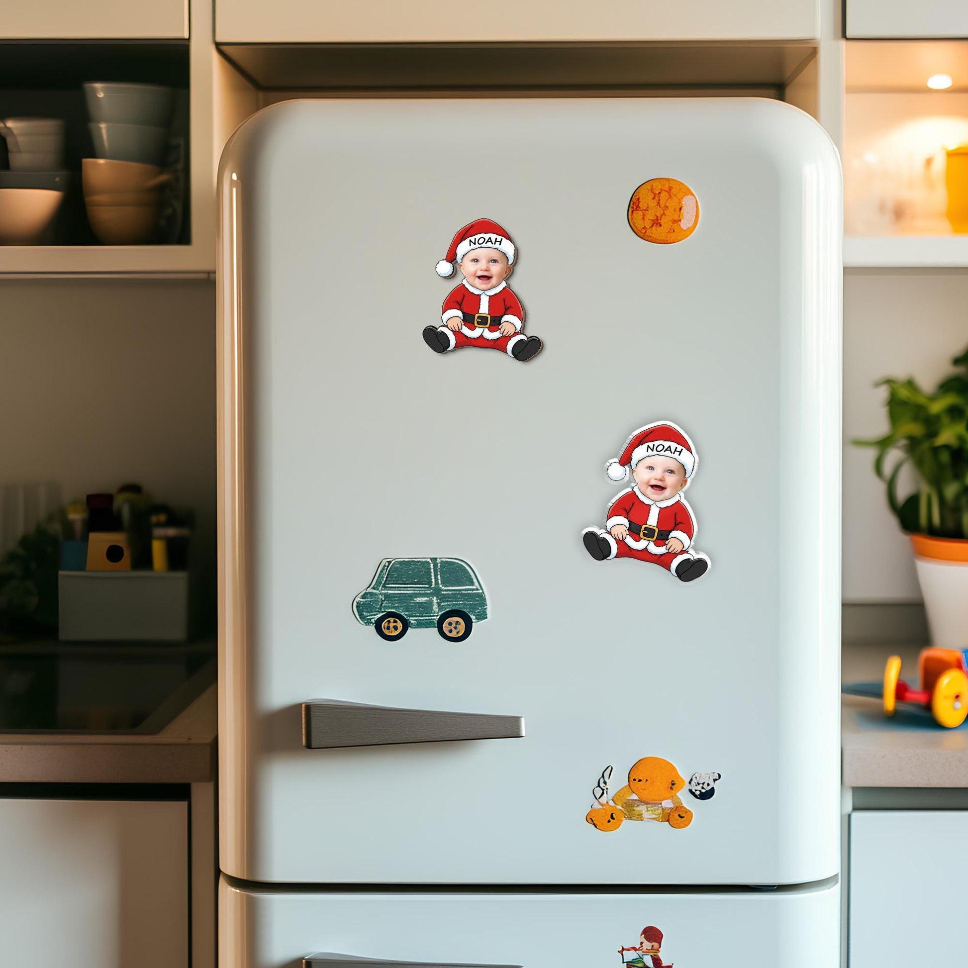 Custom Santa Baby Photo Magnet - Christmas Fridge Decor Gift image 7