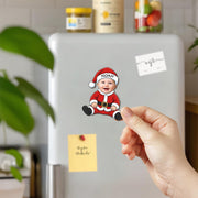 Custom Santa Baby Photo Magnet - Christmas Fridge Decor Gift image 1