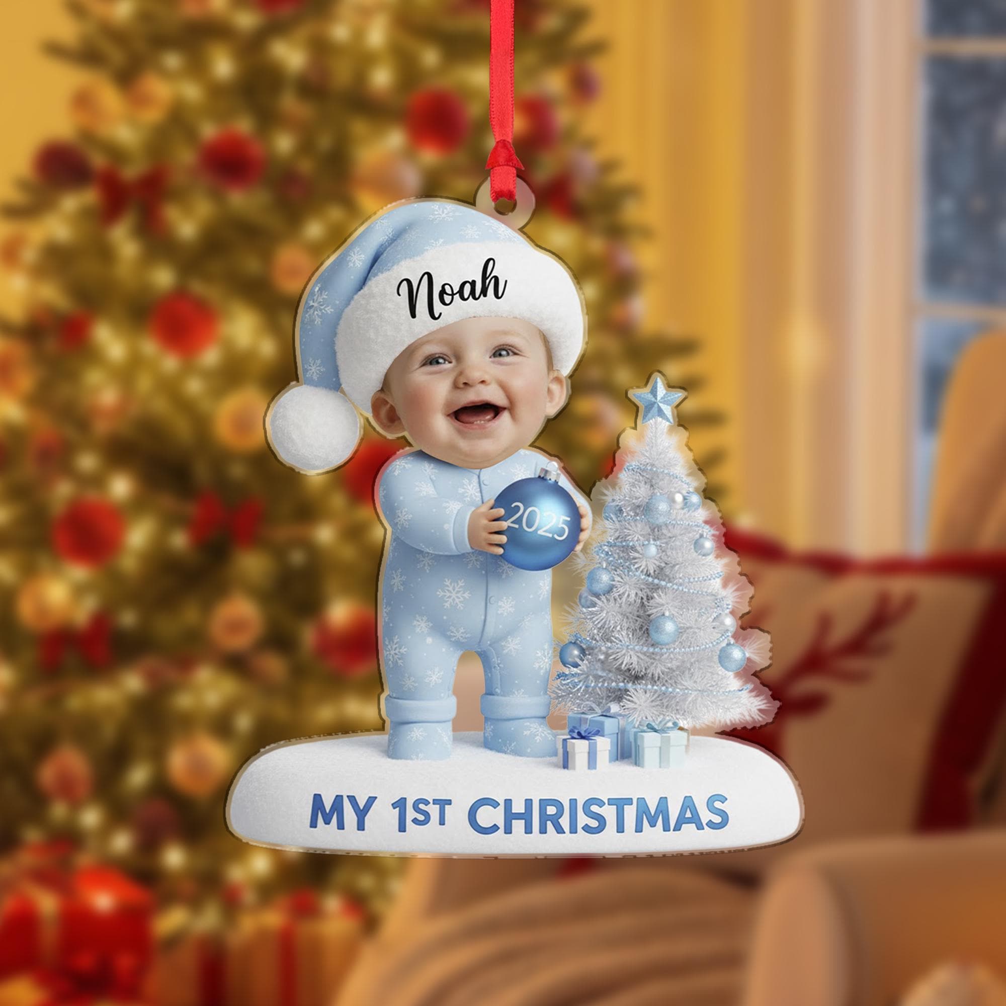 Custom Baby’s First Christmas Ornament - Personalized Holiday Photo Keepsake image 8