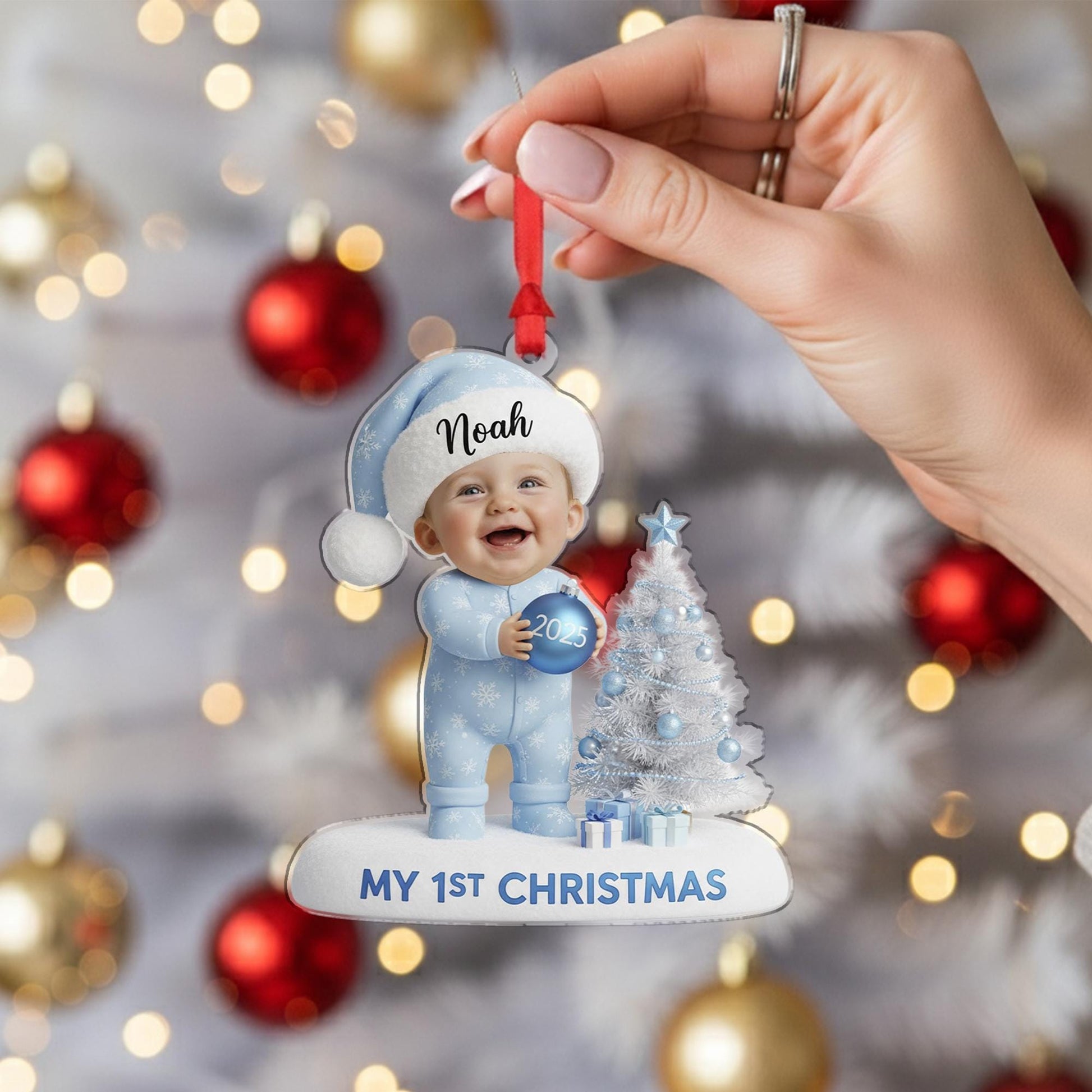 Custom Baby’s First Christmas Ornament - Personalized Holiday Photo Keepsake image 5