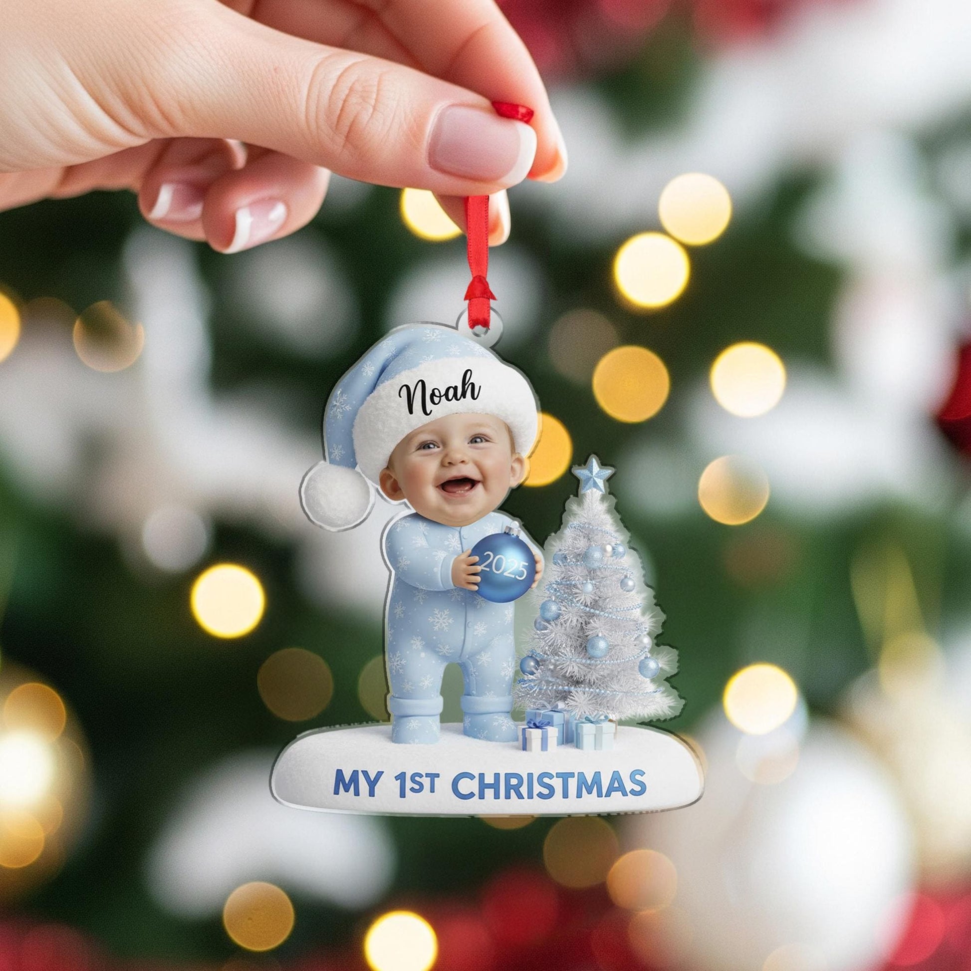 Custom Baby’s First Christmas Ornament - Personalized Holiday Photo Keepsake image 6