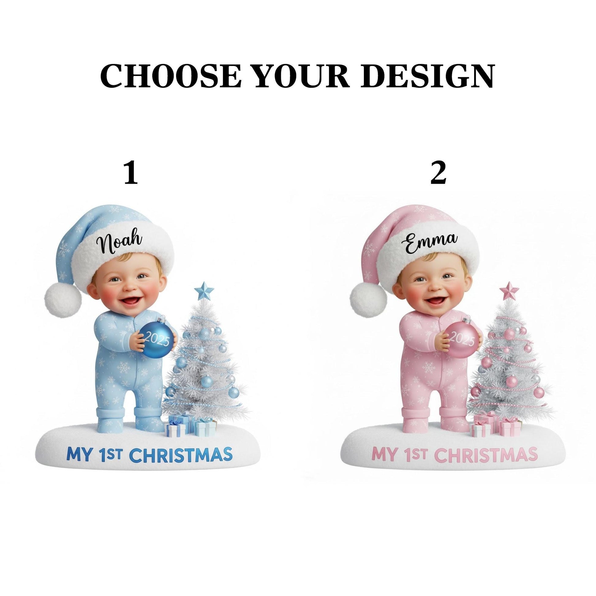 Custom Baby’s First Christmas Ornament - Personalized Holiday Photo Keepsake image 3