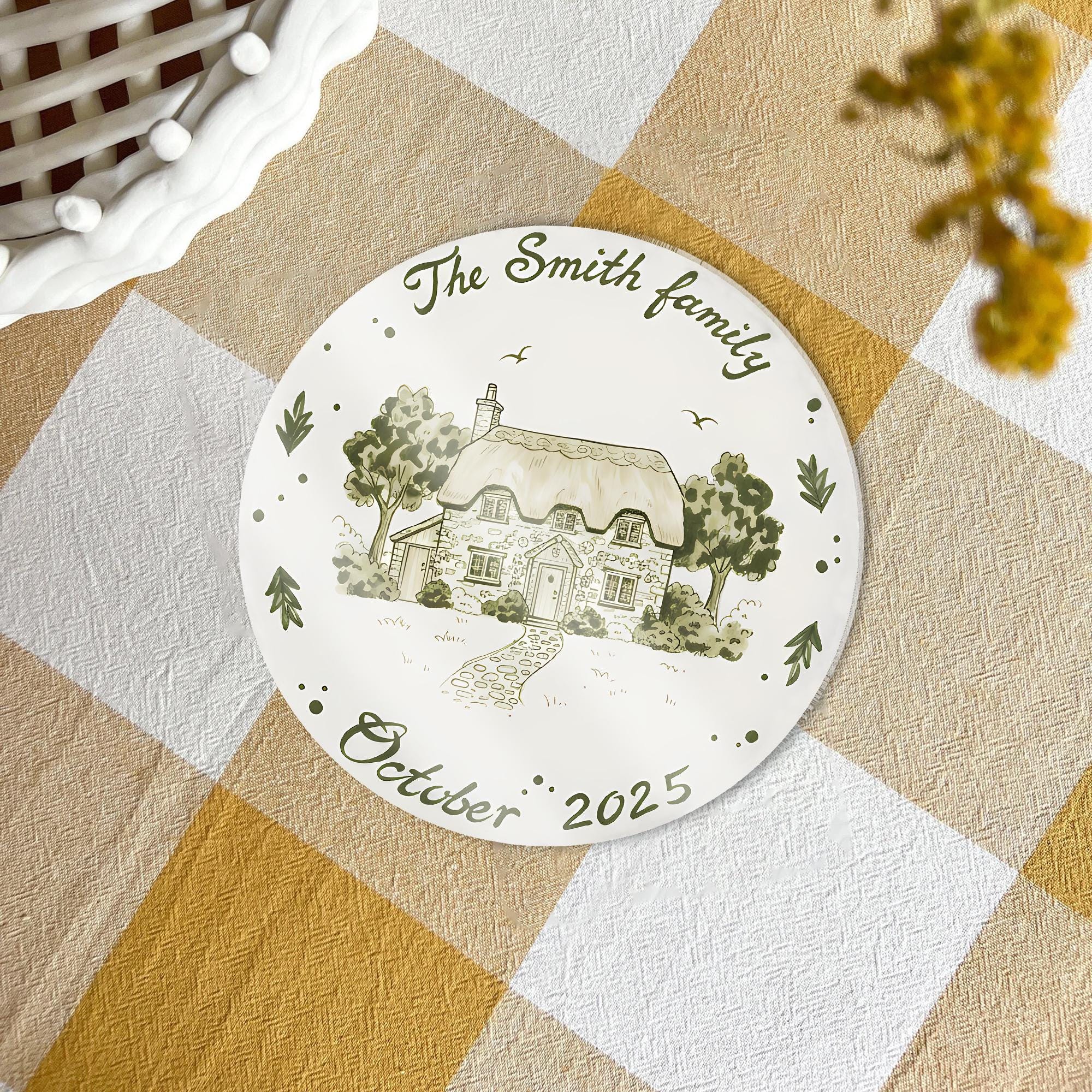 Custom House Illustration Coaster with Y2K Vintage Style Design image 2