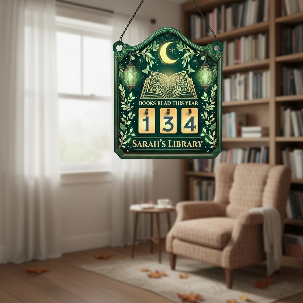 Custom Book Tracker Sign Personalized Reading Log Library Decor