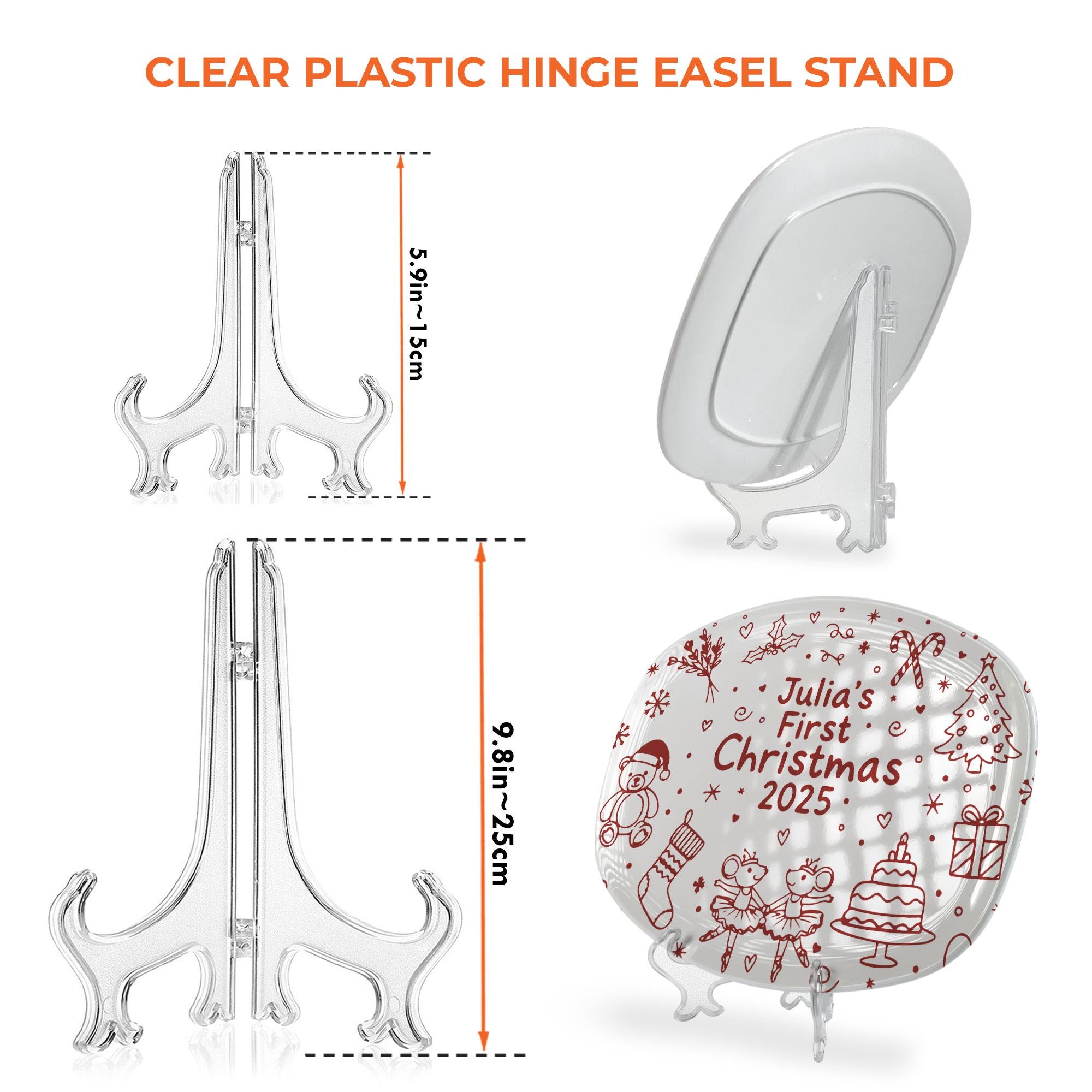 Baby’s First Christmas Platter: Personalized Plastic Keepsake Plate with Name, Birth Details & Holiday Icons image 8