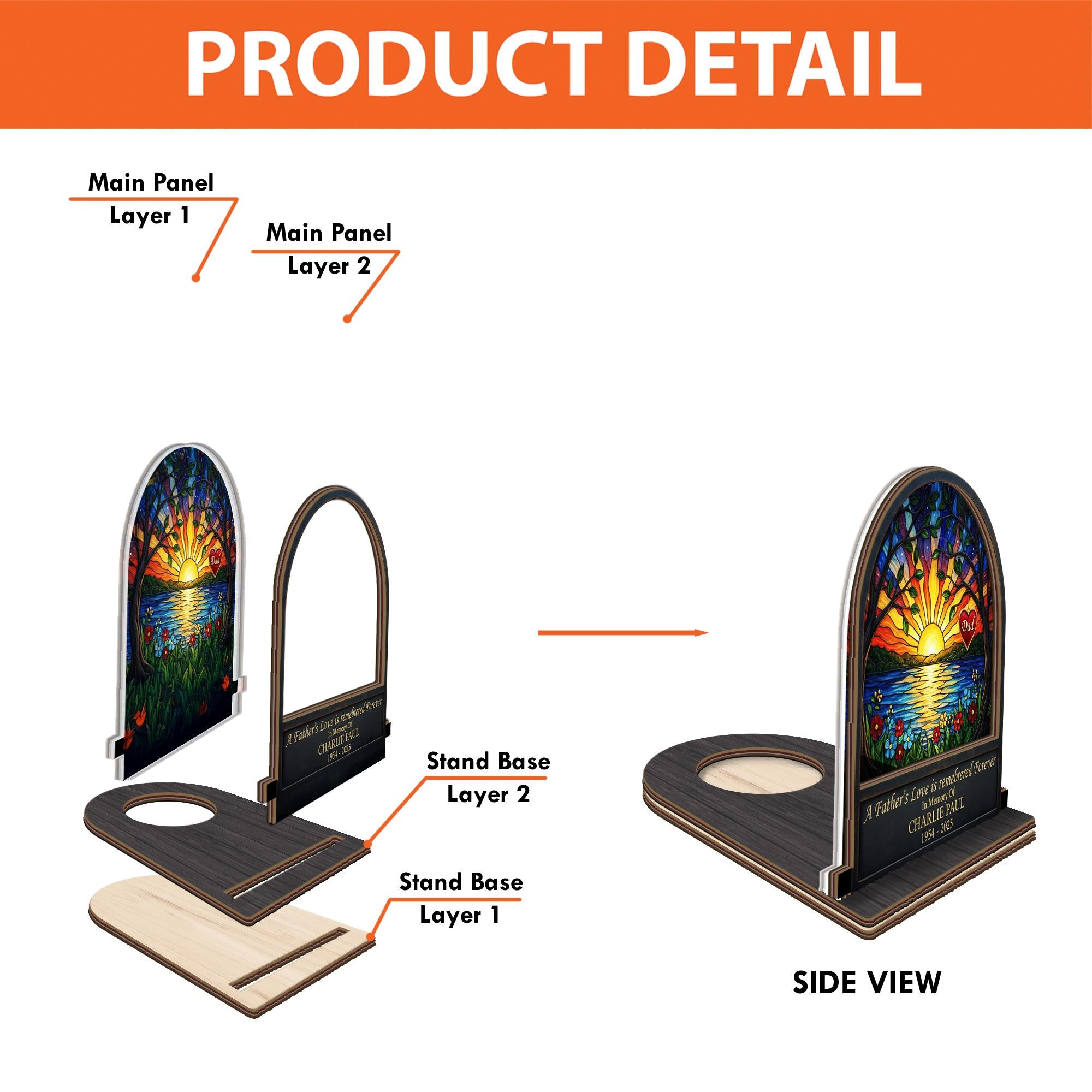 Personalized Memorial Candle Holder - Custom A Father's Love Tribute Gift image 2