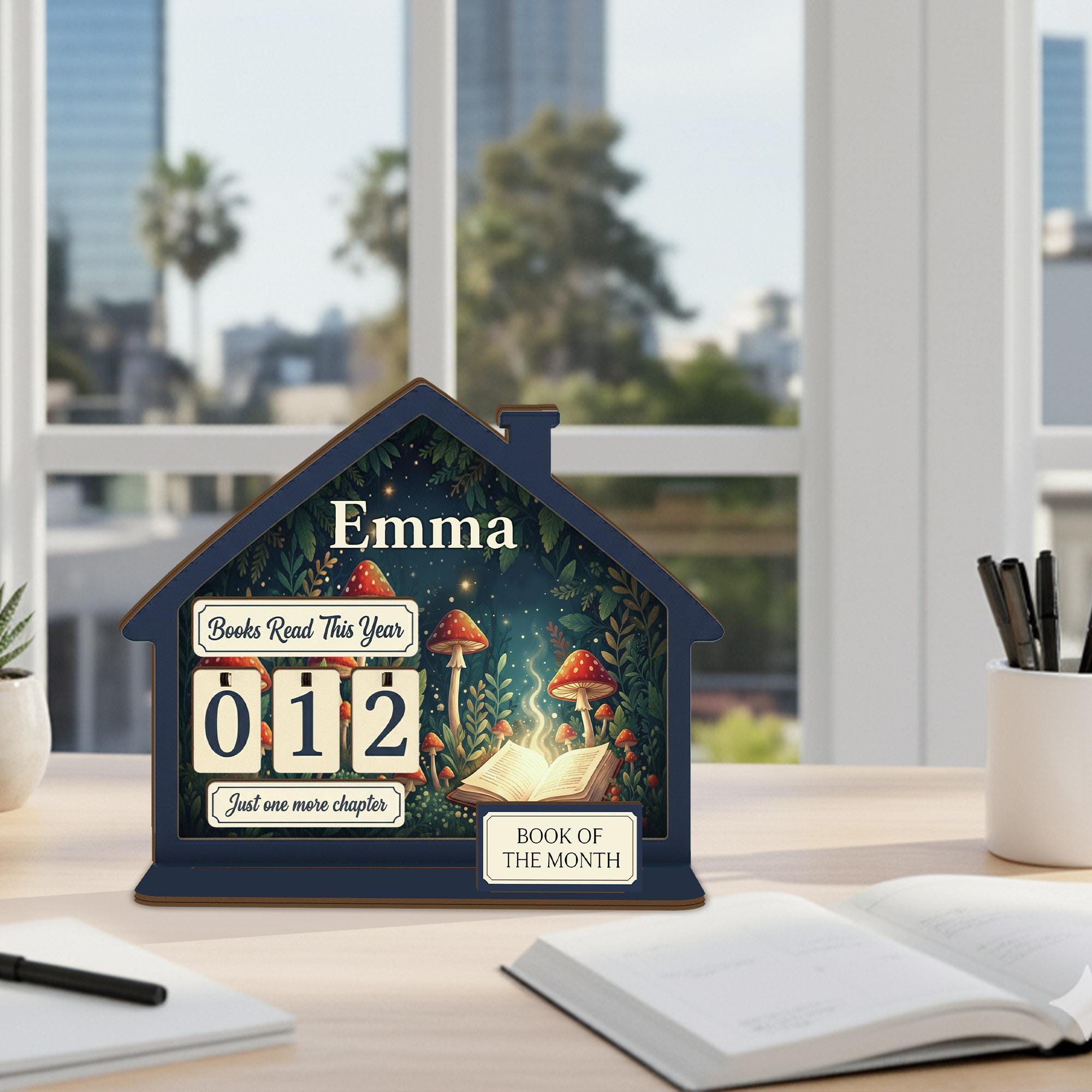 Custom Wooden Book Tracker Holder – Personalized Reading Log, Bookshelf Decor image 5