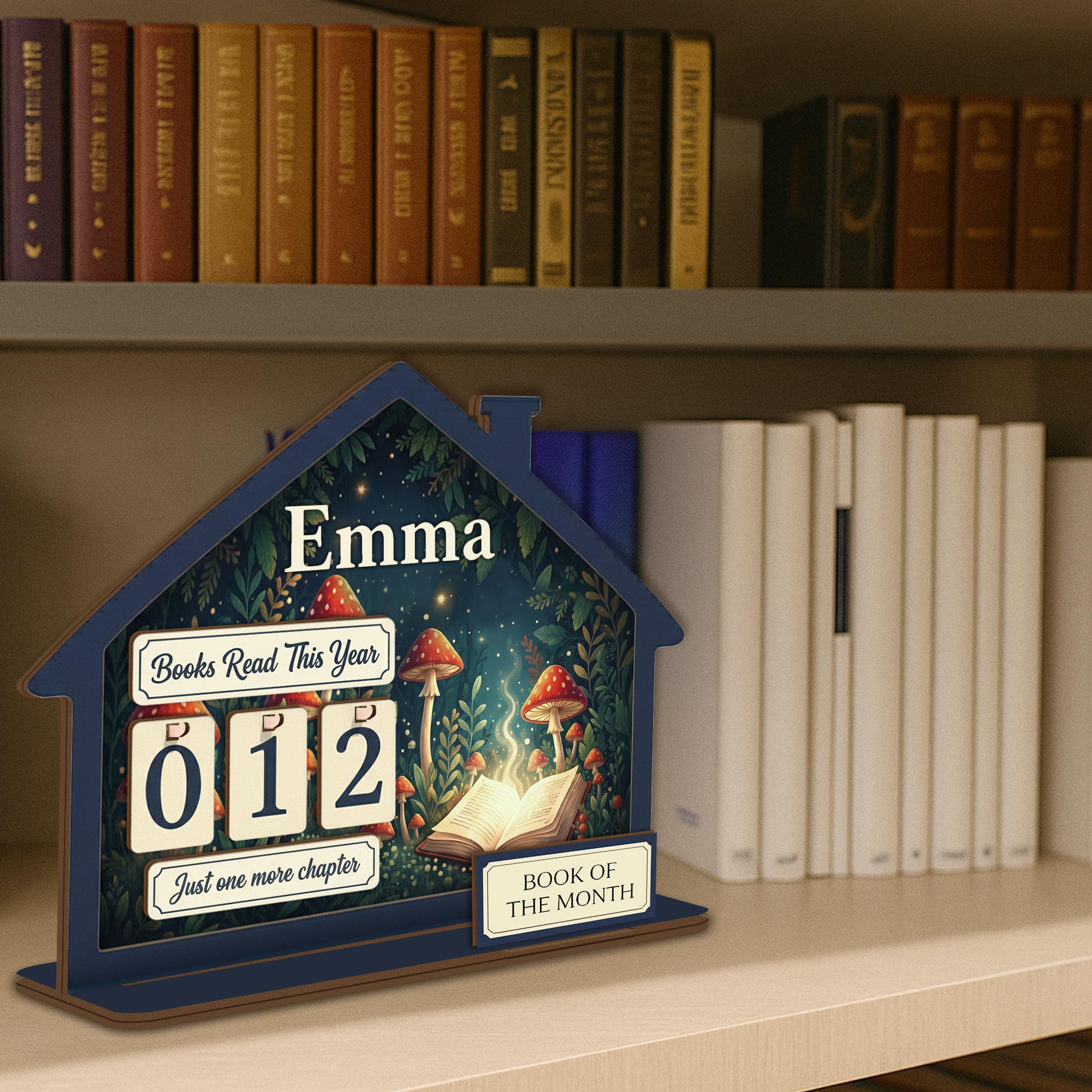 Custom Wooden Book Tracker Holder – Personalized Reading Log, Bookshelf Decor image 2