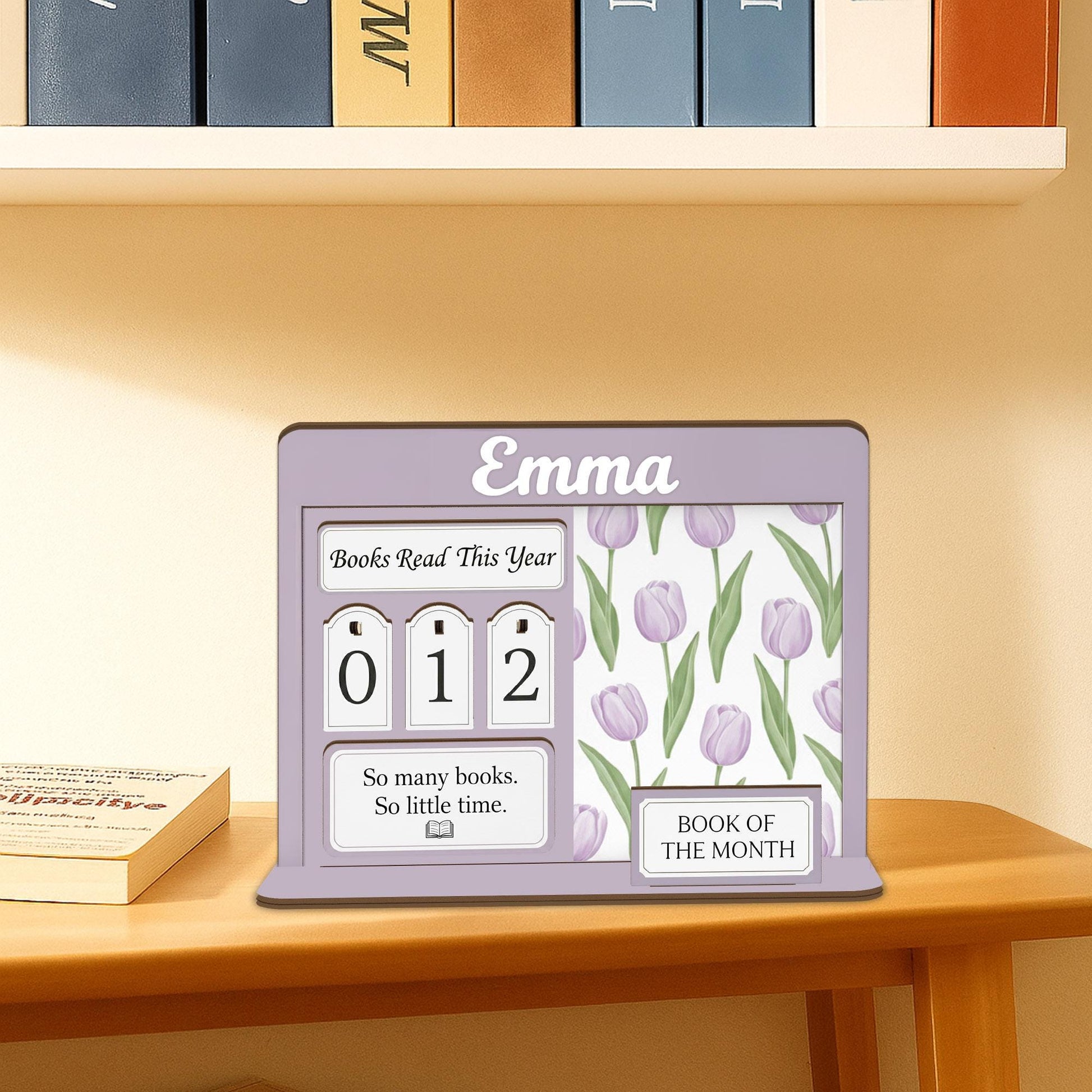 Custom Floral Book Tracker Holder - Personalized Reading Log, Book Club Decor for Reader image 7