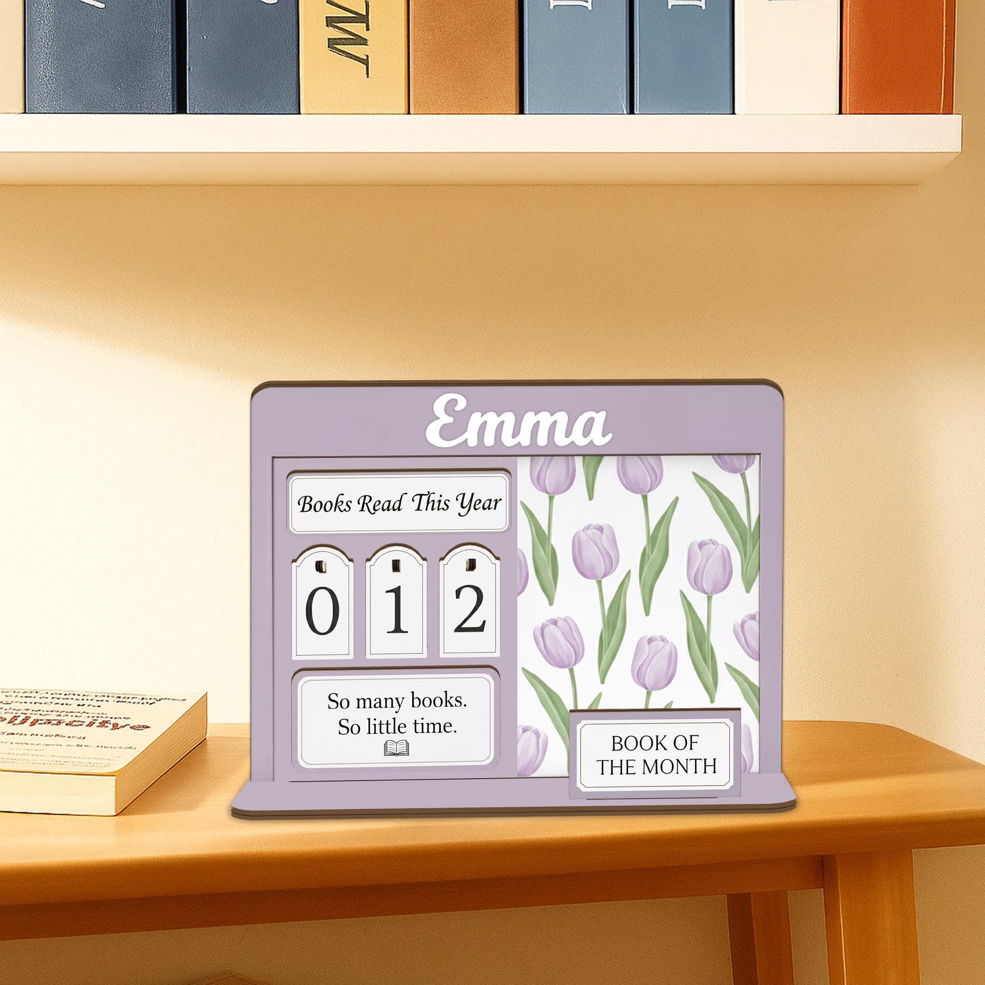 Custom Floral Book Tracker Holder - Personalized Reading Log, Book Club Decor for Reader image 7