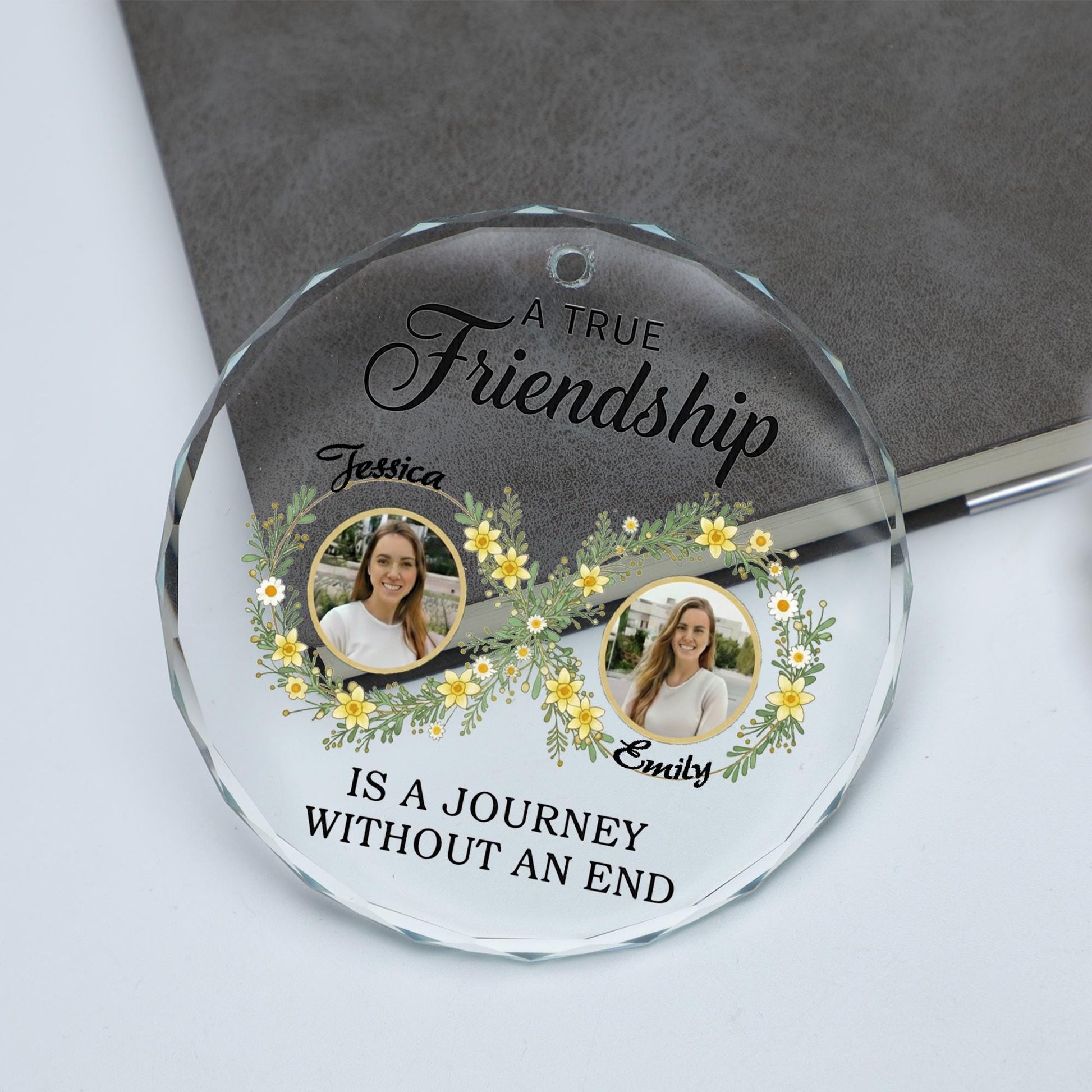 Friendship Glass Ornament – A True Friendship Photo Keepsake