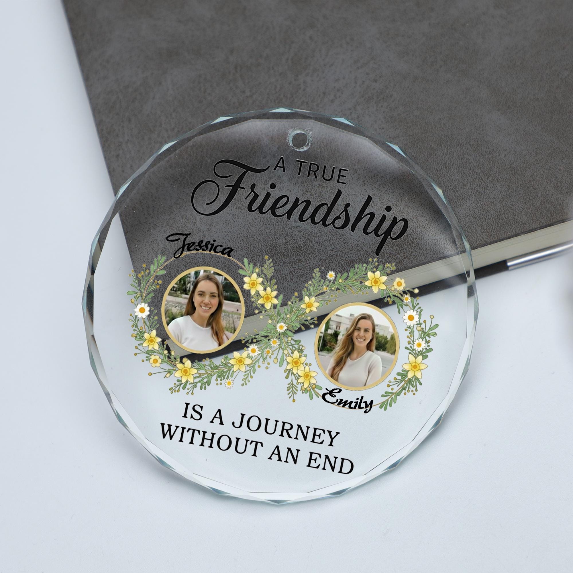 Friendship Glass Ornament – A True Friendship Photo Keepsake