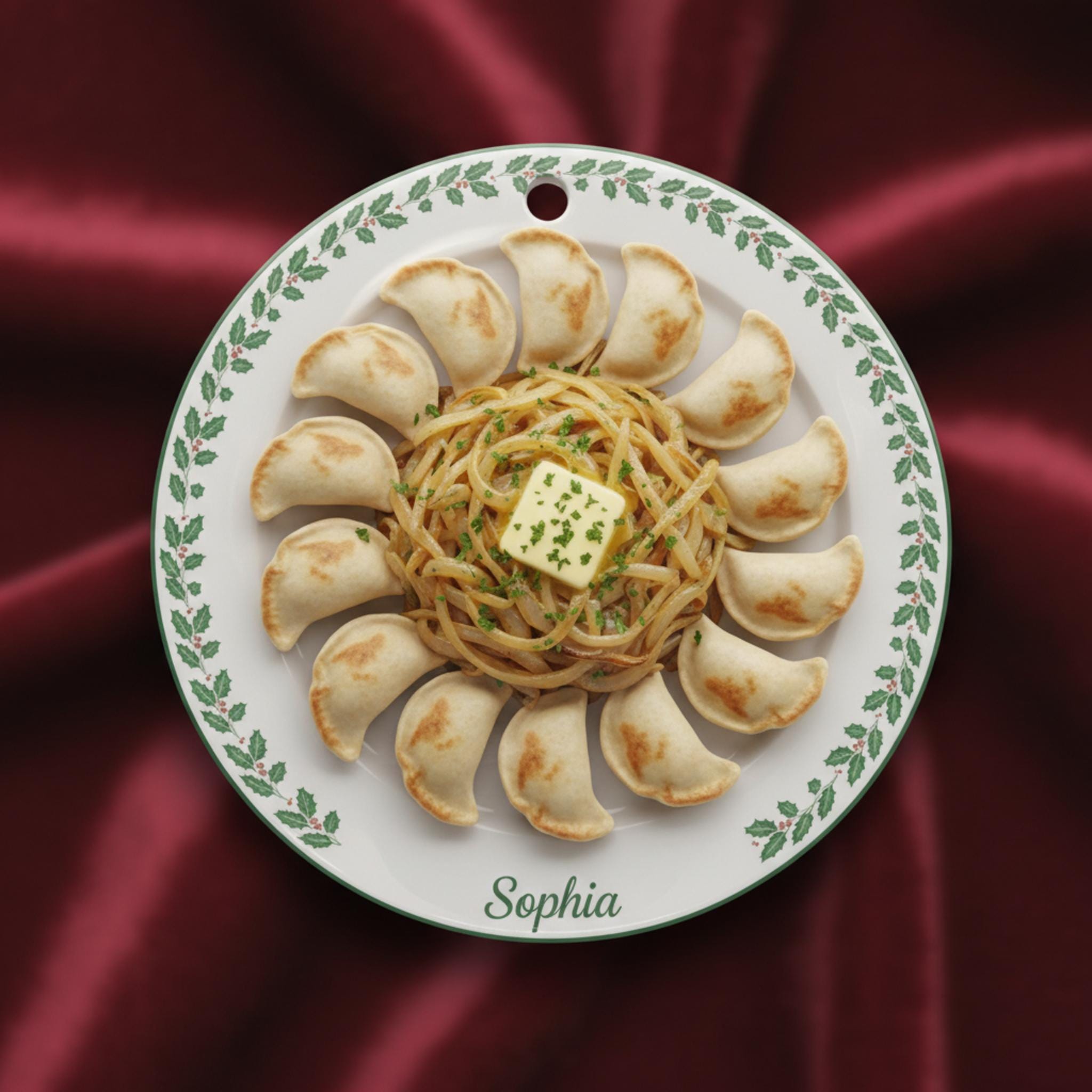 Pierogi Dumplings Ornament: Double-Sided Ceramic Christmas Gift for Polish Cuisine Lovers & Foodies image 5