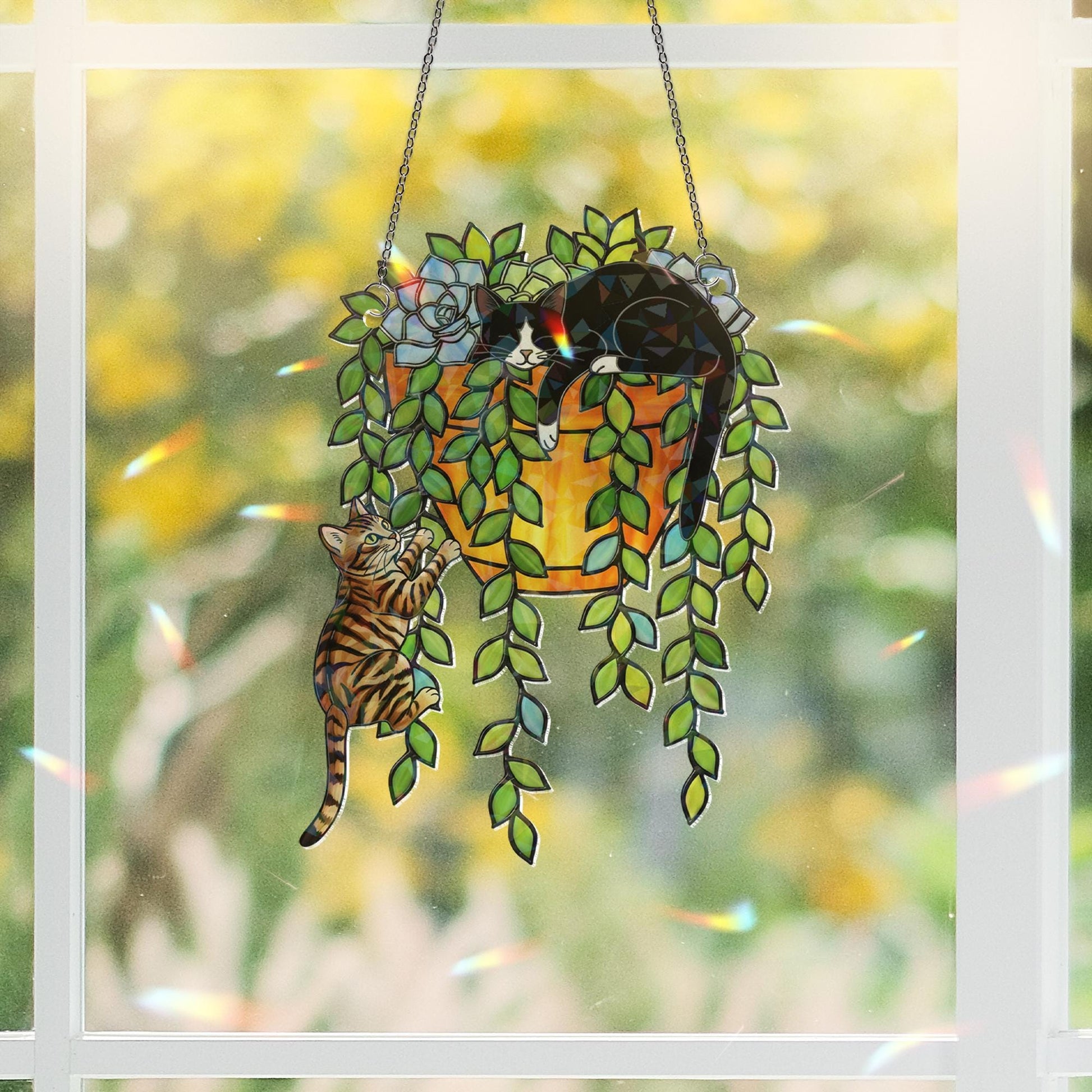 Custom Cat Breed Suncatcher – Holographic Window Hanging for Cat Lovers