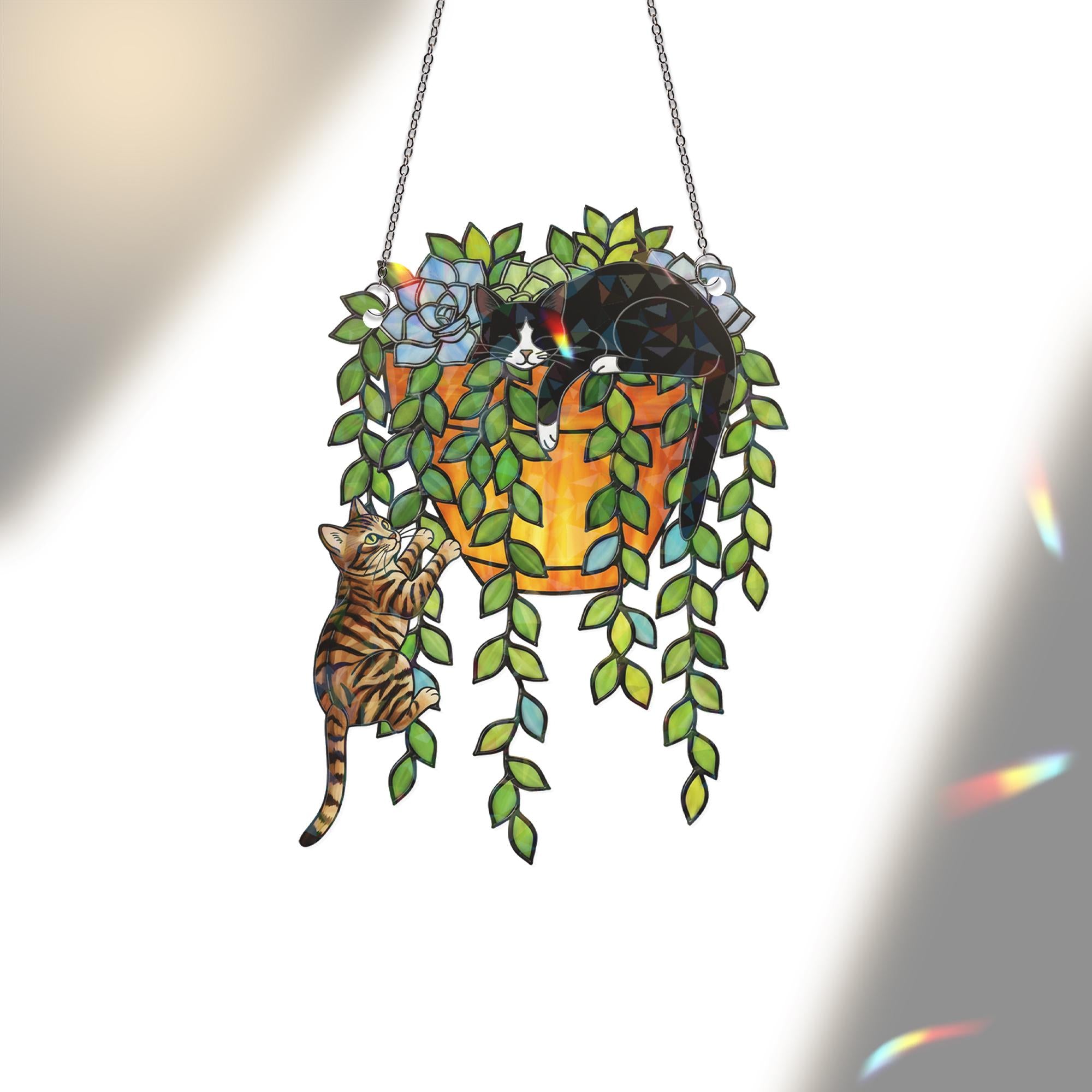 Custom Cat Breed Suncatcher – Holographic Window Hanging for Cat Lovers