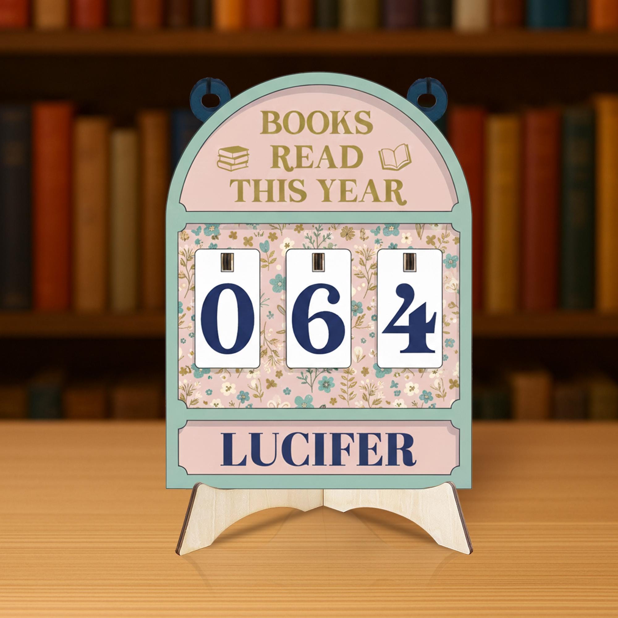 Personalized Book Tracker Sign – Floral Reading Progress Decor