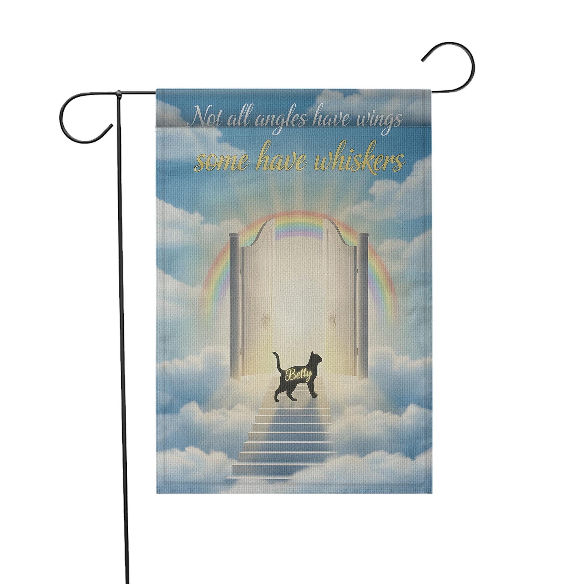 Personalized Cat Memorial Garden Flag: Rainbow Bridge Pet Loss Decor