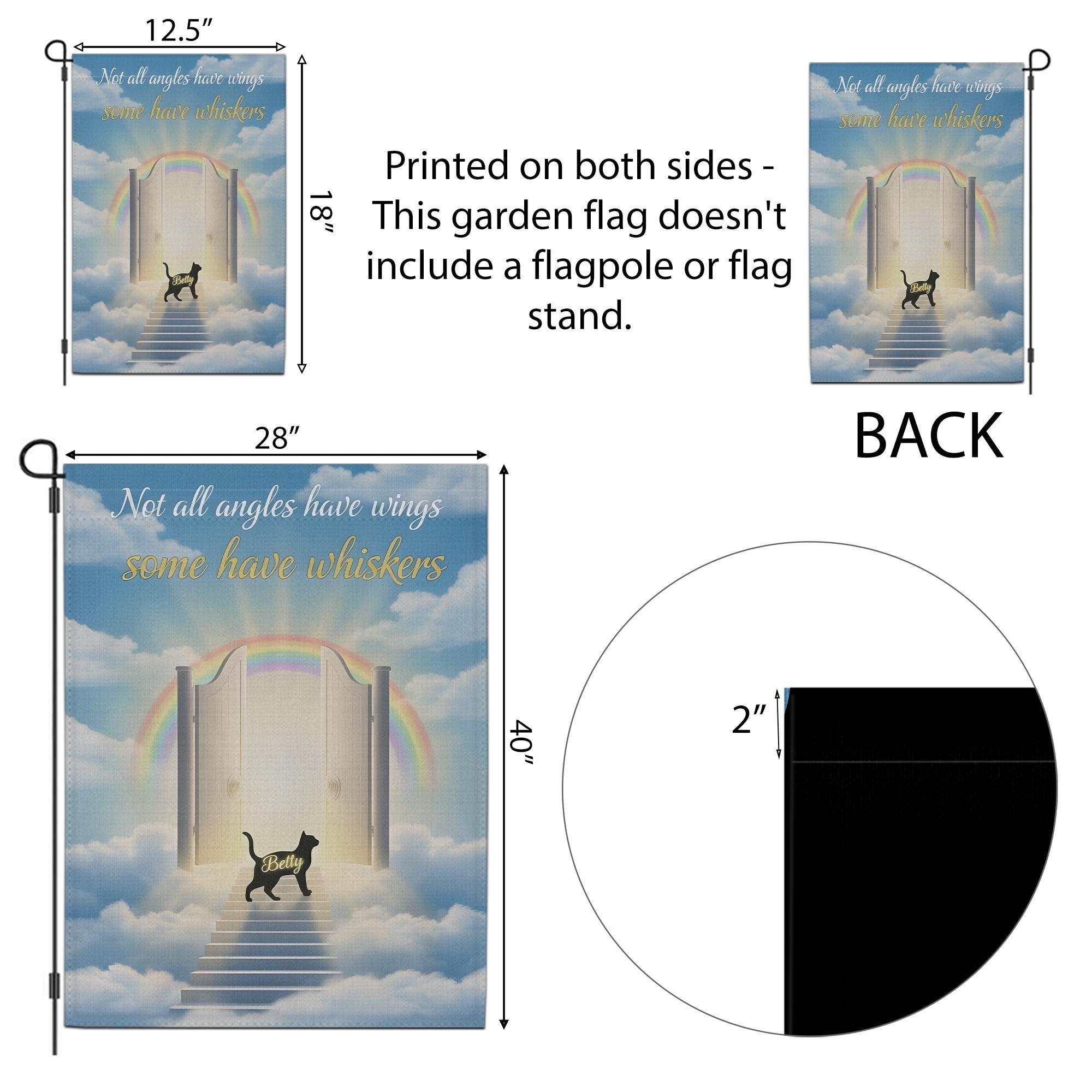 Personalized Cat Memorial Garden Flag: Rainbow Bridge Pet Loss Decor