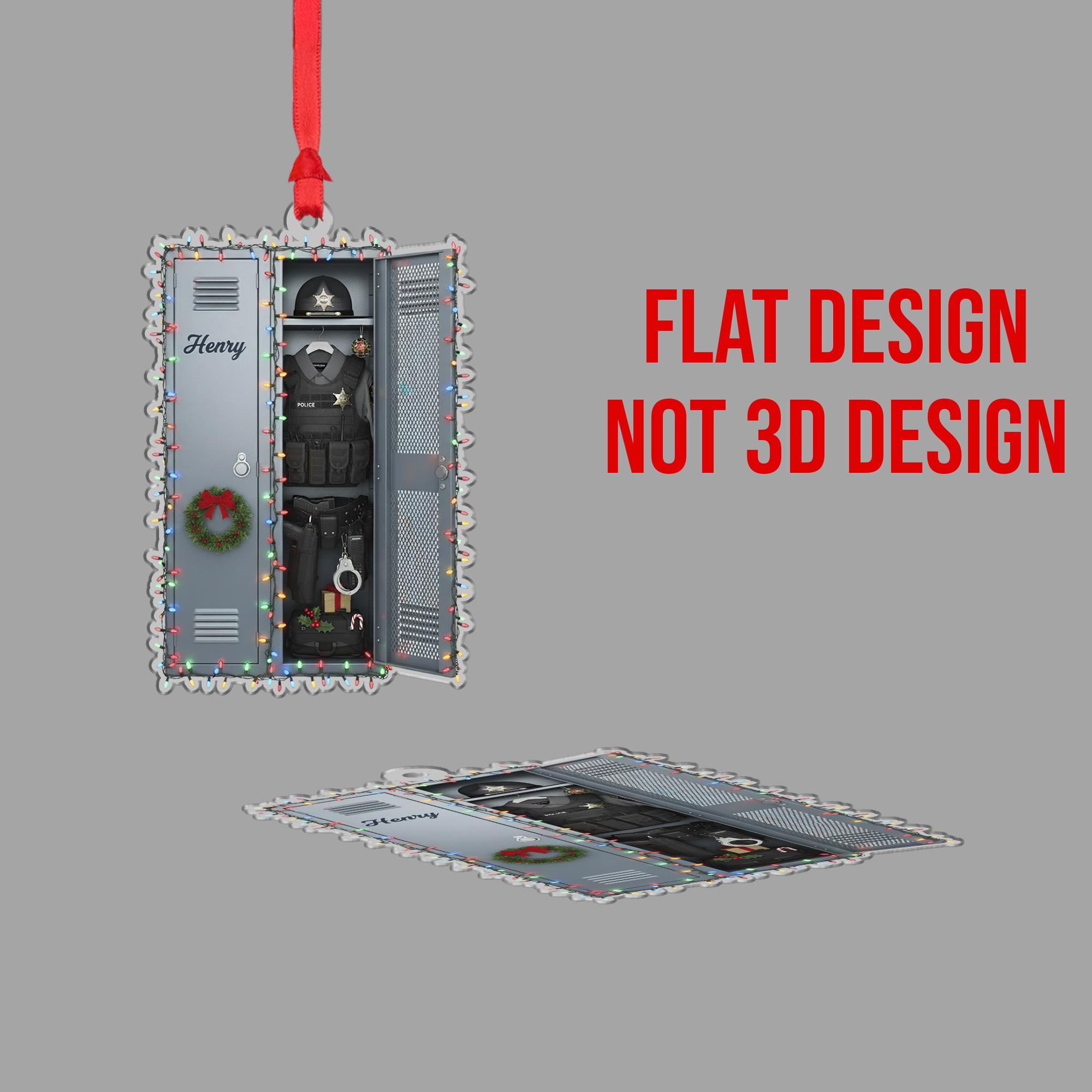 Locker Ornament Police Officer Custom Name Law Enforcement Uniform Badge Acrylic Christmas Decor