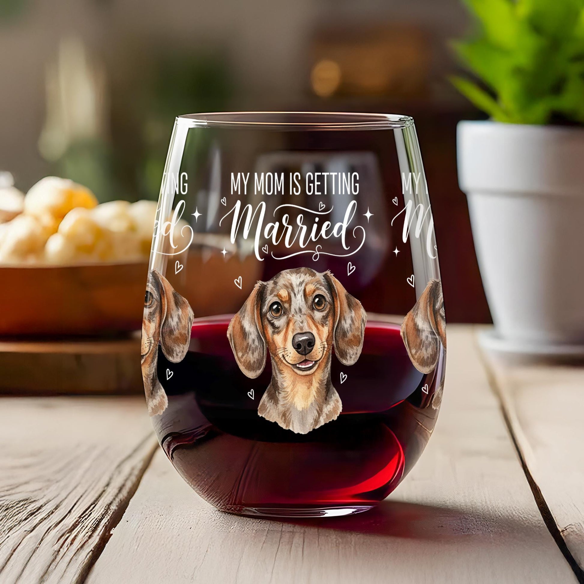 Custom Pet Portrait Wine Glass: Wedding Celebration Gift