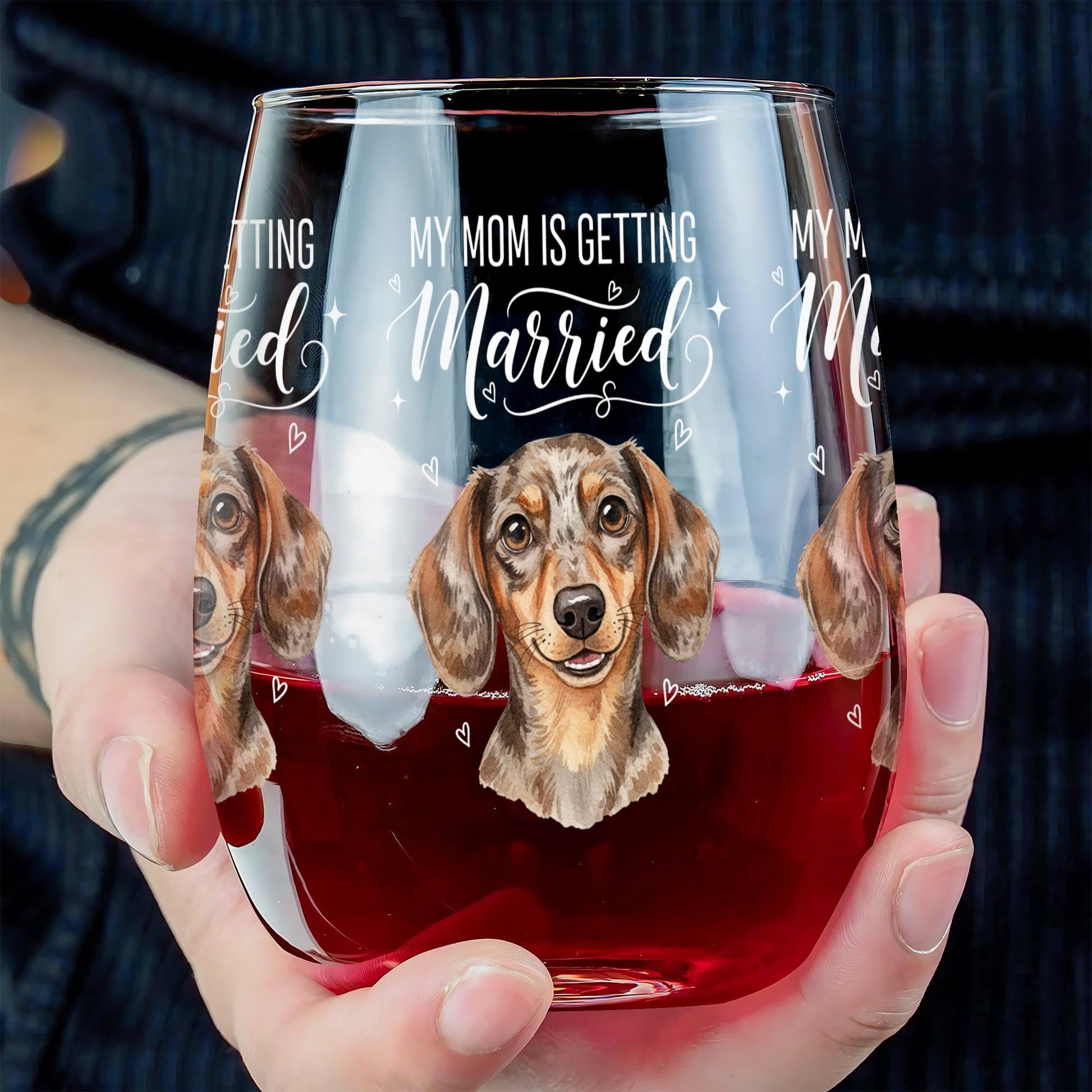 Custom Pet Portrait Wine Glass: Wedding Celebration Gift