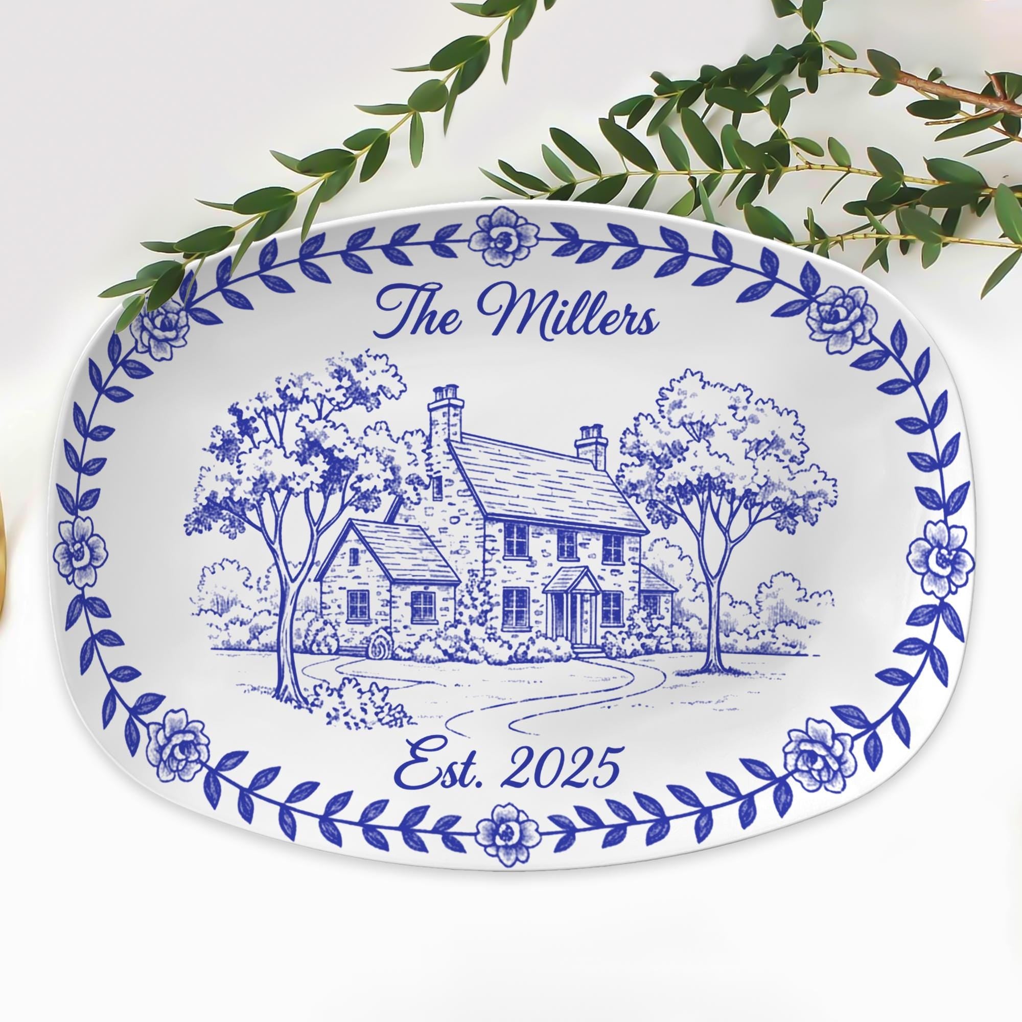 Custom House Platter: Personalized Chinoiserie Style Plate - DECOR only image 3