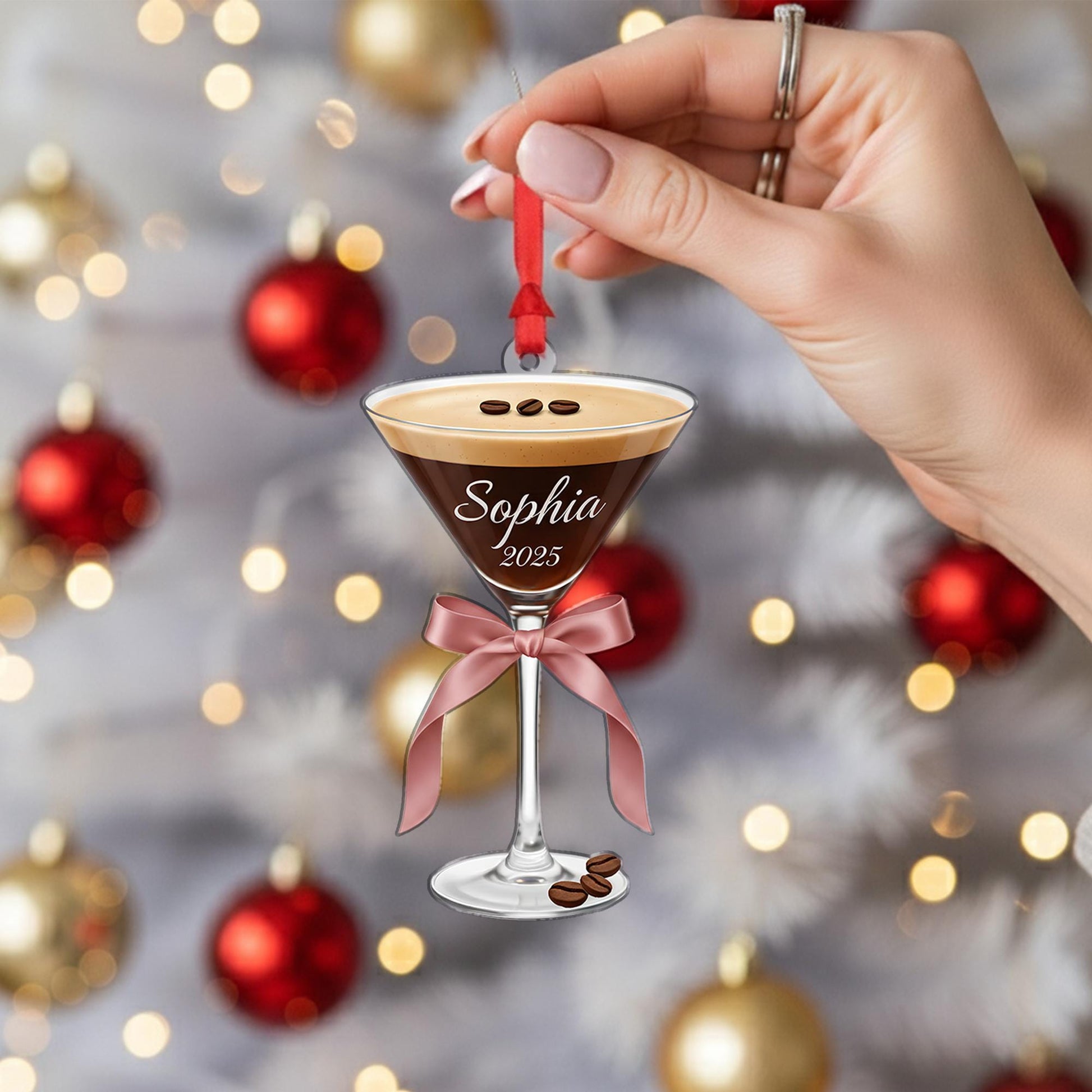 Espresso Martini Ornament: Coffee Cocktail Tree Decor image 5