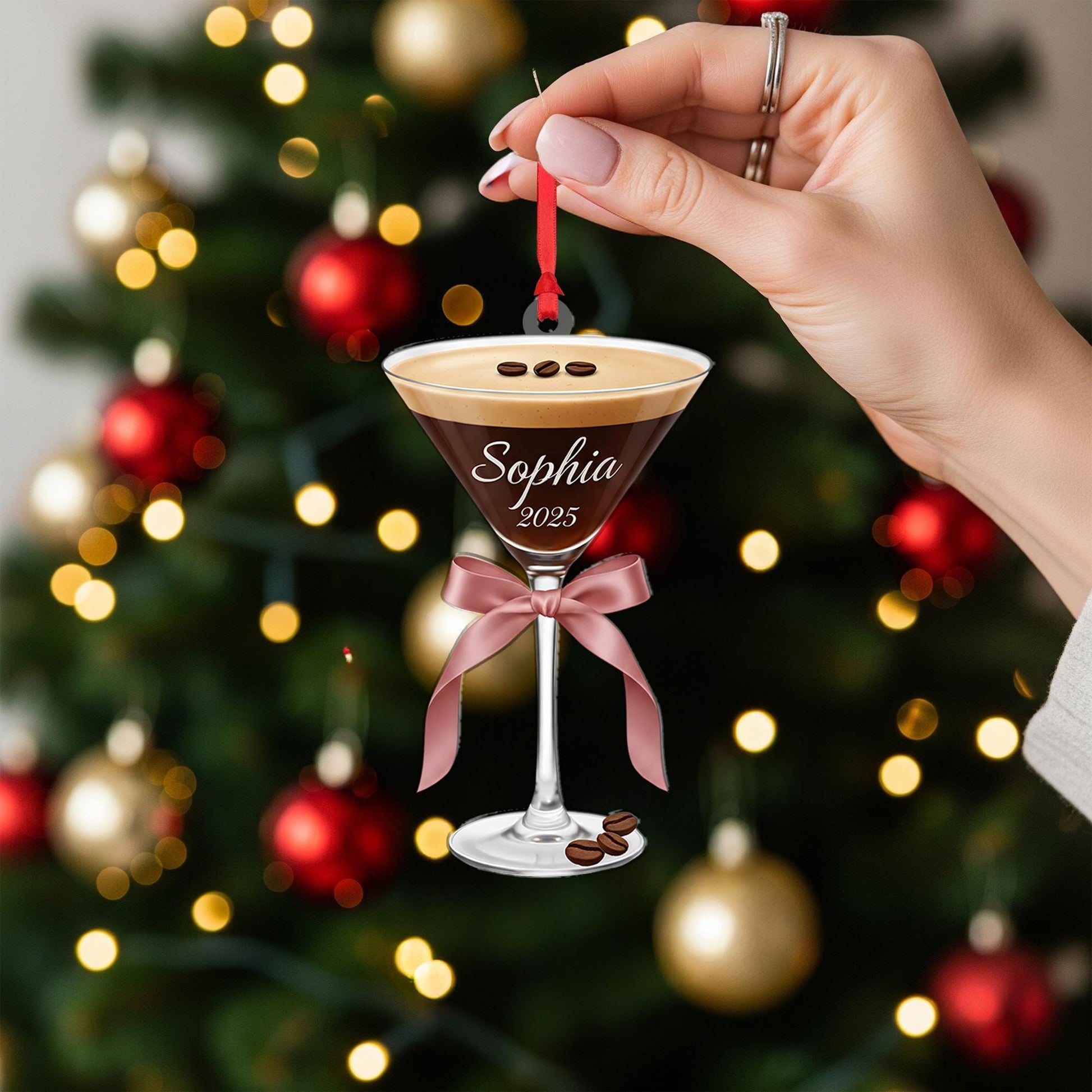 Espresso Martini Ornament: Coffee Cocktail Tree Decor image 6