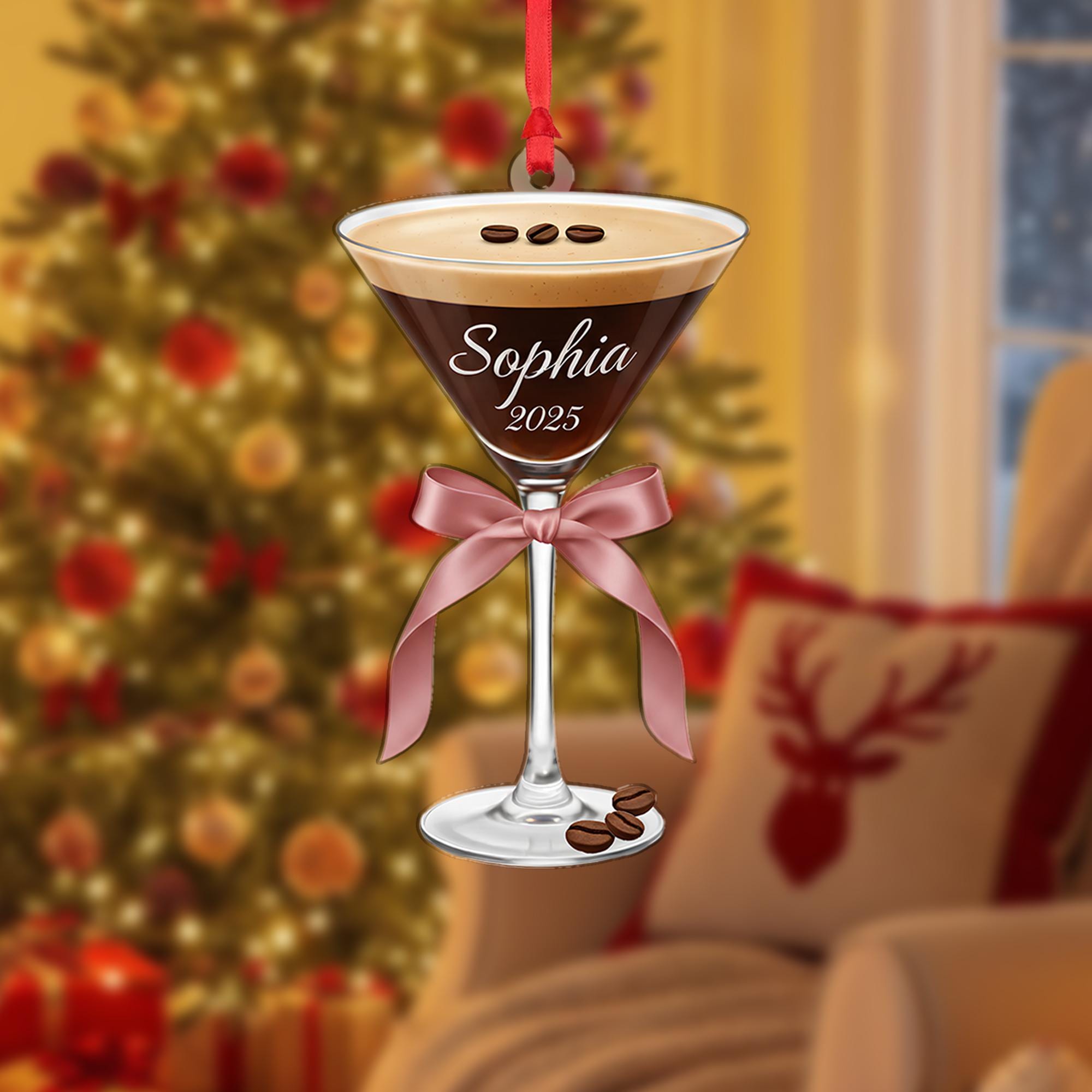 Espresso Martini Ornament: Coffee Cocktail Tree Decor image 7