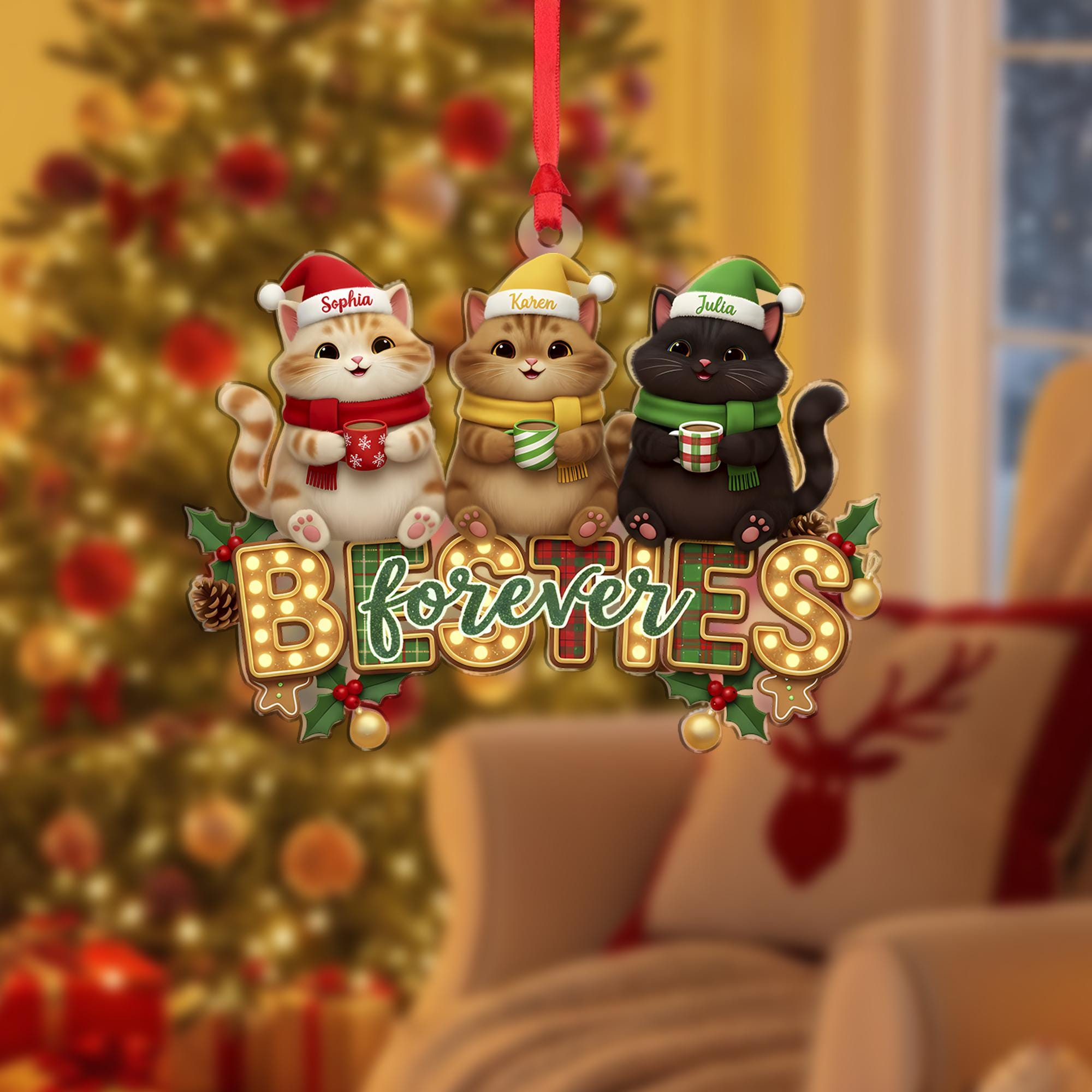 Personalized Cat Besties Ornament: Custom Christmas Gift image 2