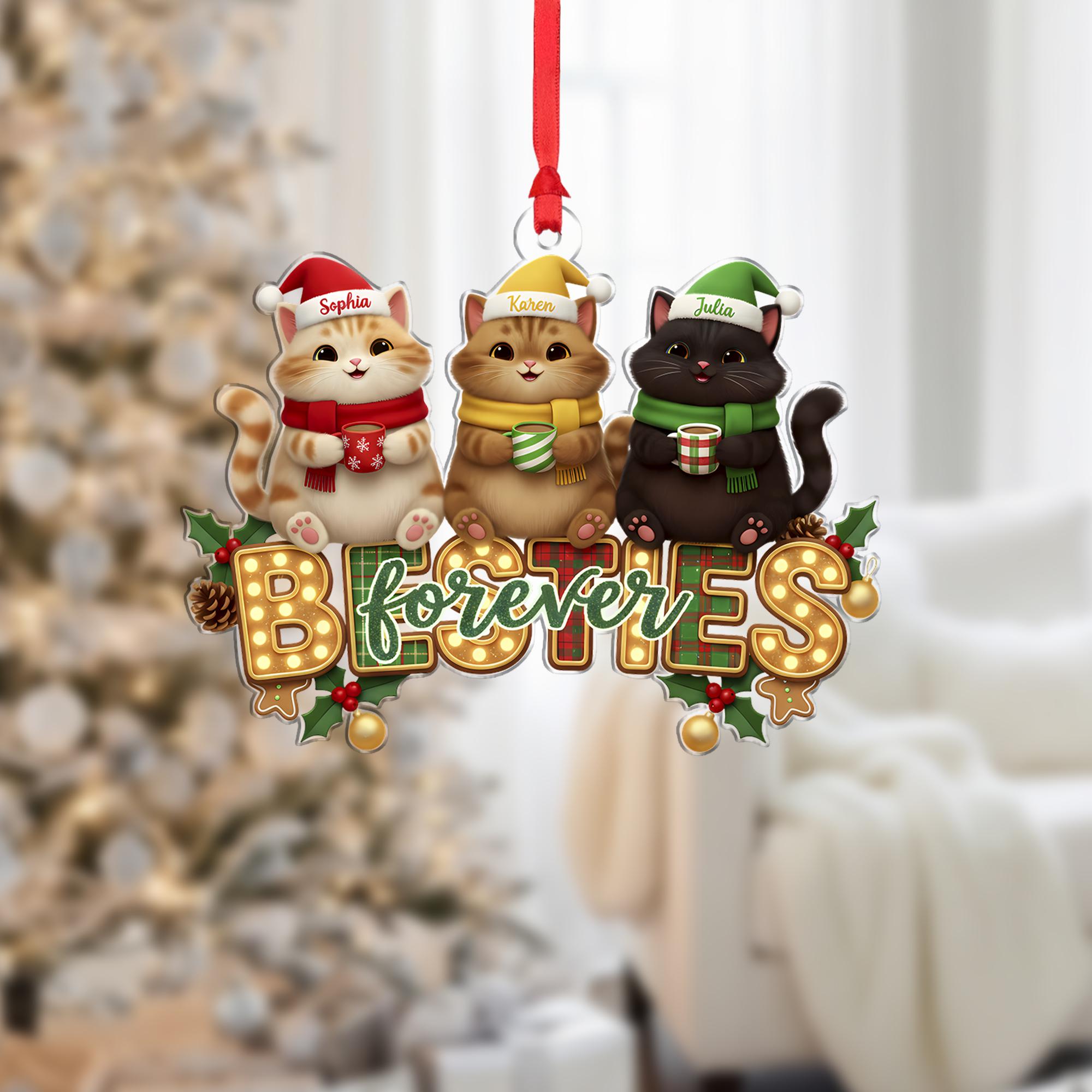 Personalized Cat Besties Ornament: Custom Christmas Gift image 1