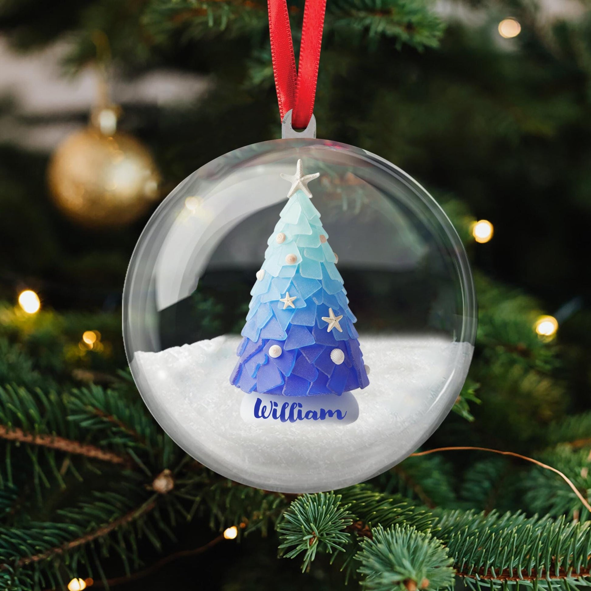 3D Christmas Tree Ornament – Ball Holiday Decoration in Pink or Blue image 1