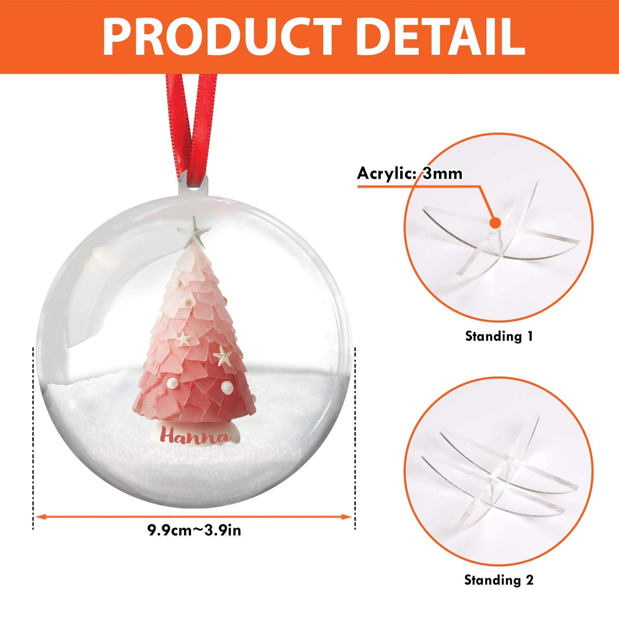 3D Christmas Tree Ornament – Ball Holiday Decoration in Pink or Blue image 5