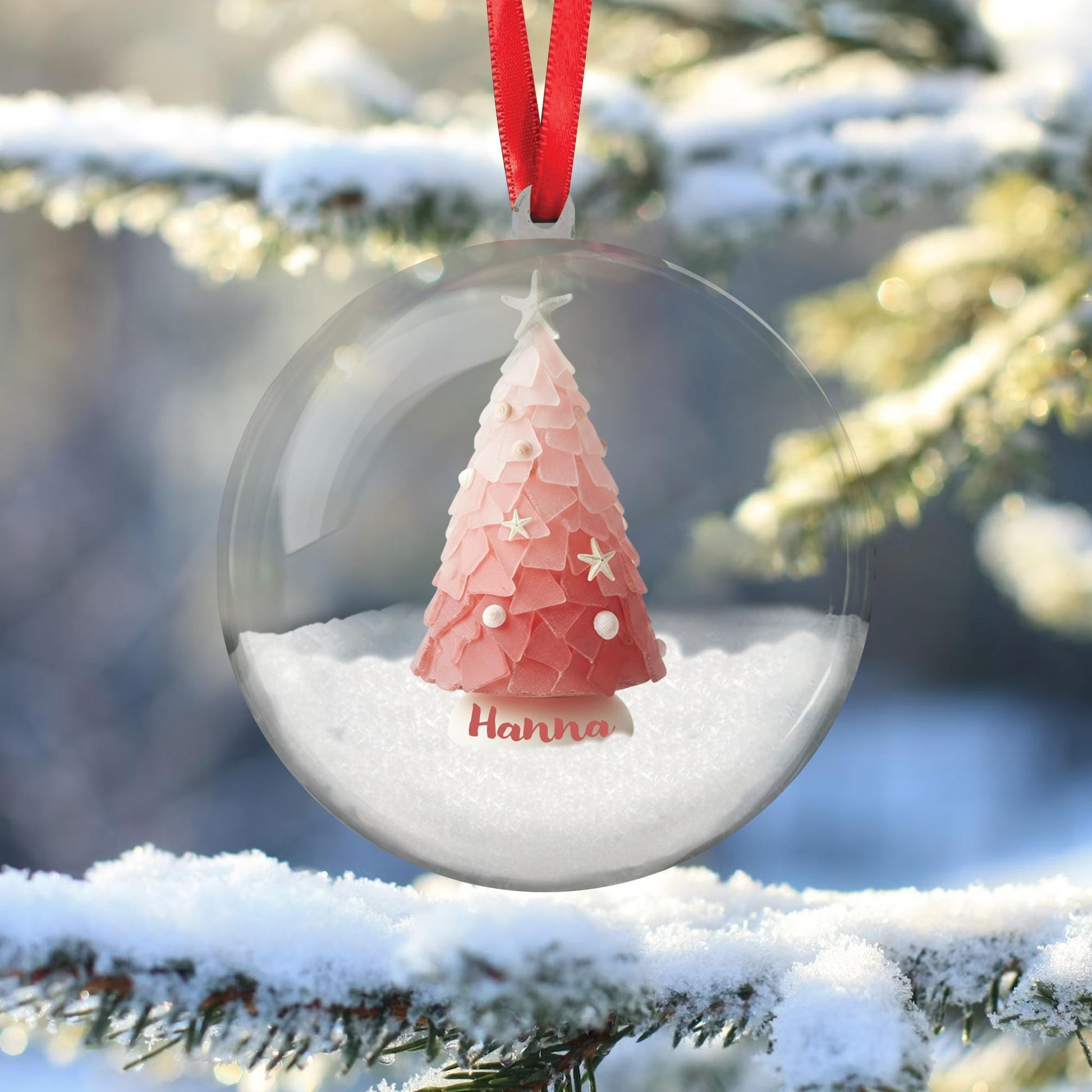 3D Christmas Tree Ornament – Ball Holiday Decoration in Pink or Blue image 2